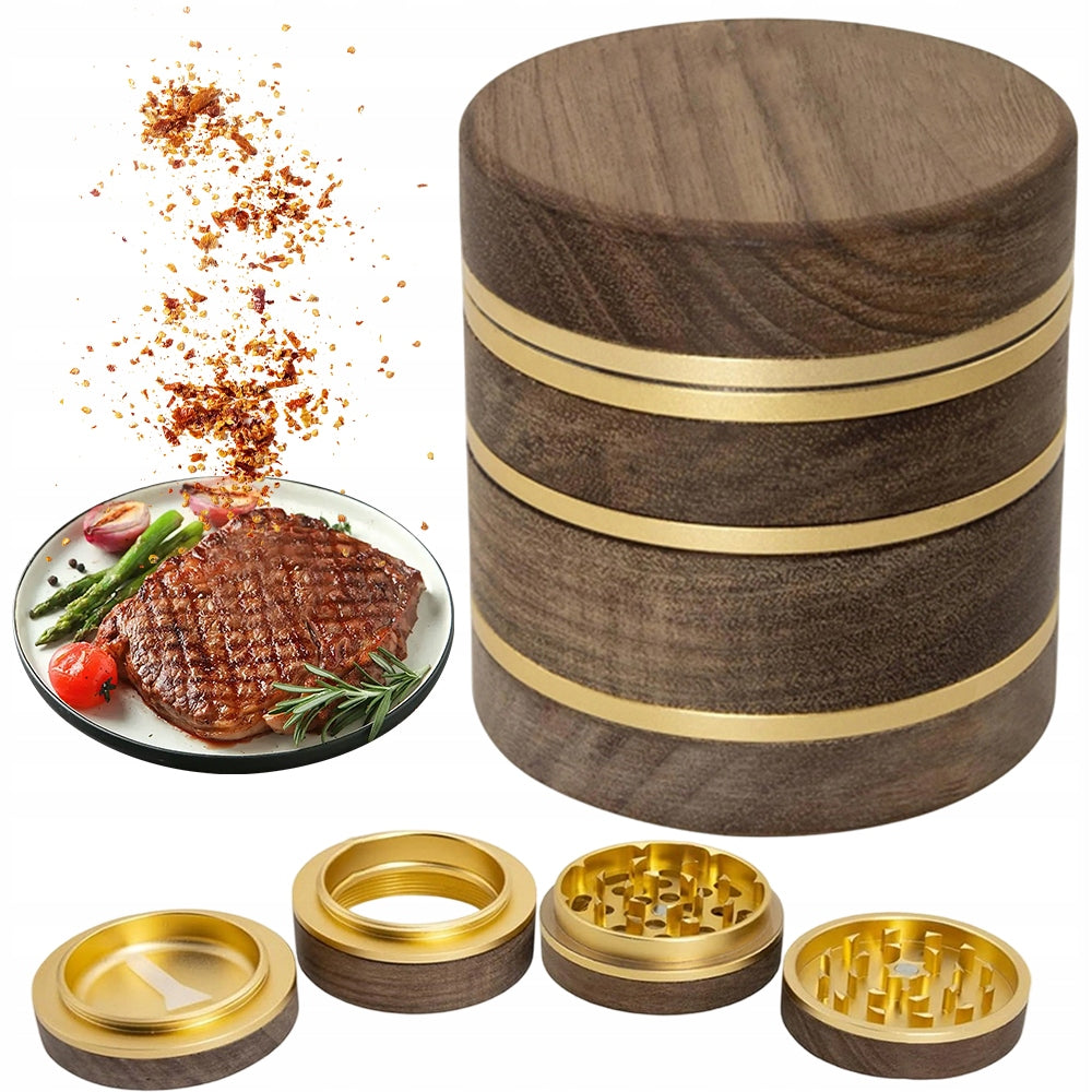 Manual Wooden Drought and Pepper Grinder Set Quick Grinding Spoon Packaging status original