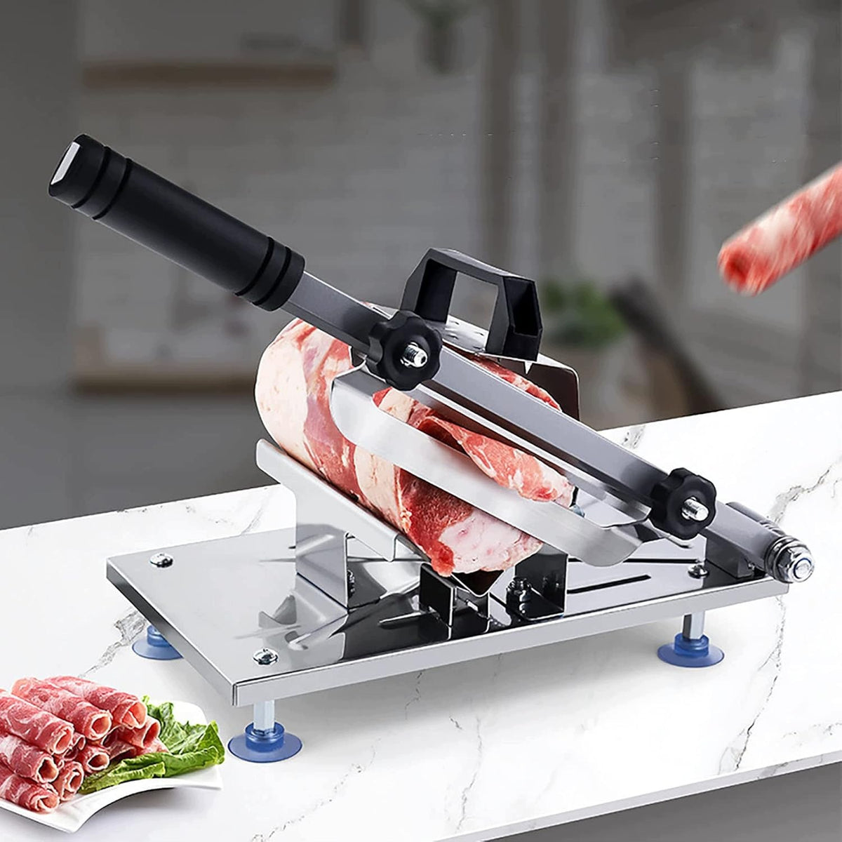 Manual frozen meat slicer stainless steel for beef hotpot Packaging status original