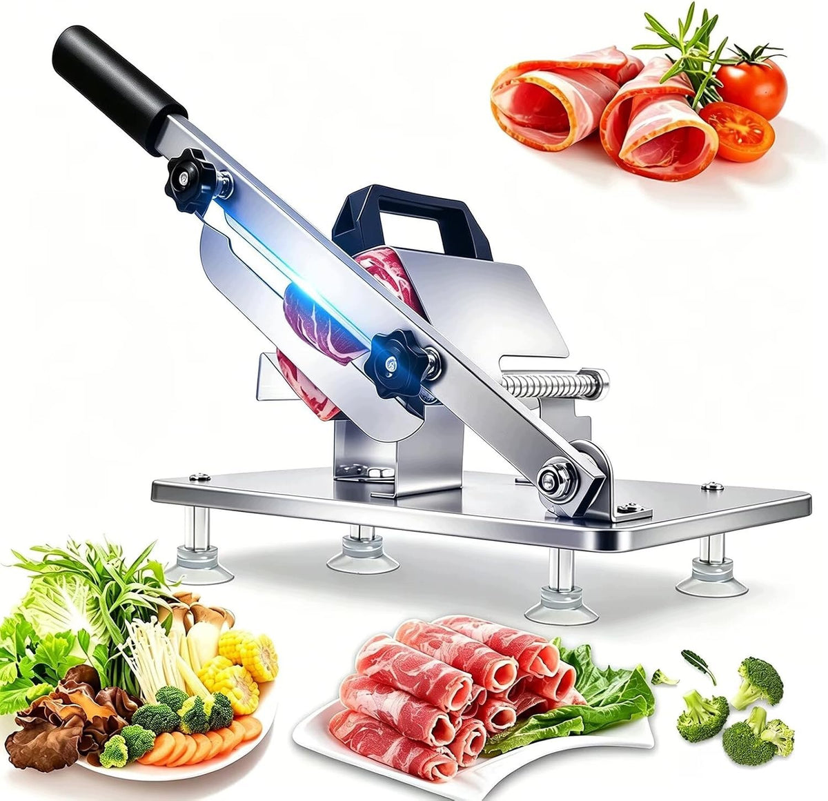 Manual frozen meat slicer stainless steel for beef hotpot