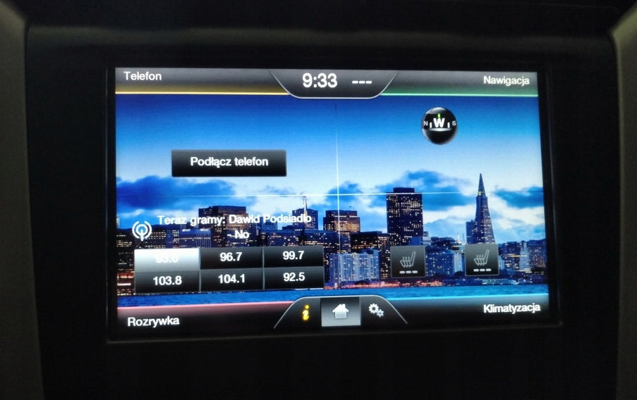 Mapa do nawigacji Ford Europa SYNC2 F12