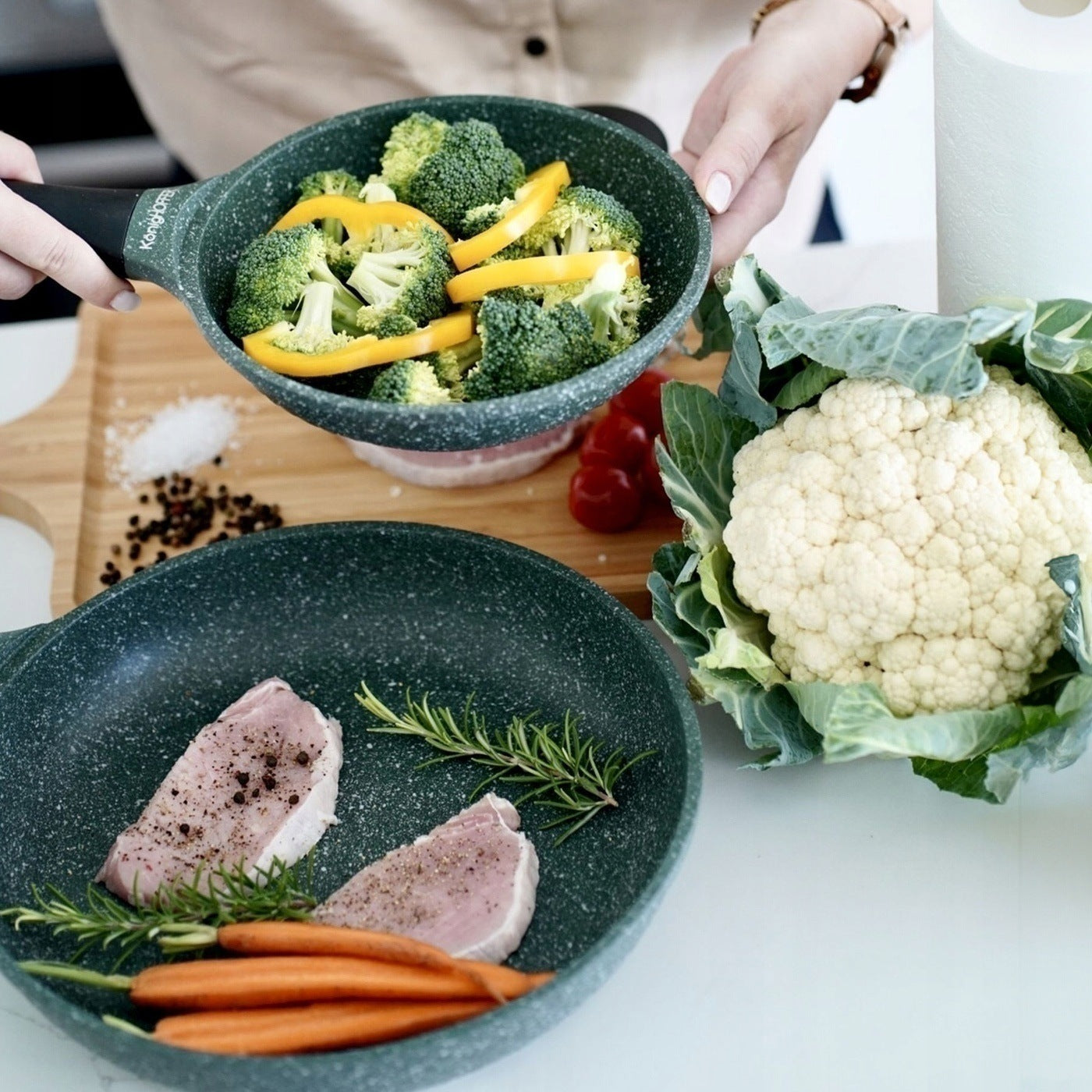 Marble PAN INDUCTION Nonstick Pan SMALL 20cm Green Husk Manufacturer code Patelnia granitowa patelnia indukcja