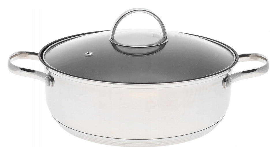 Marble POT Low Flat NONSTICK 22cm 2,8l INDUCTION Gas 7402