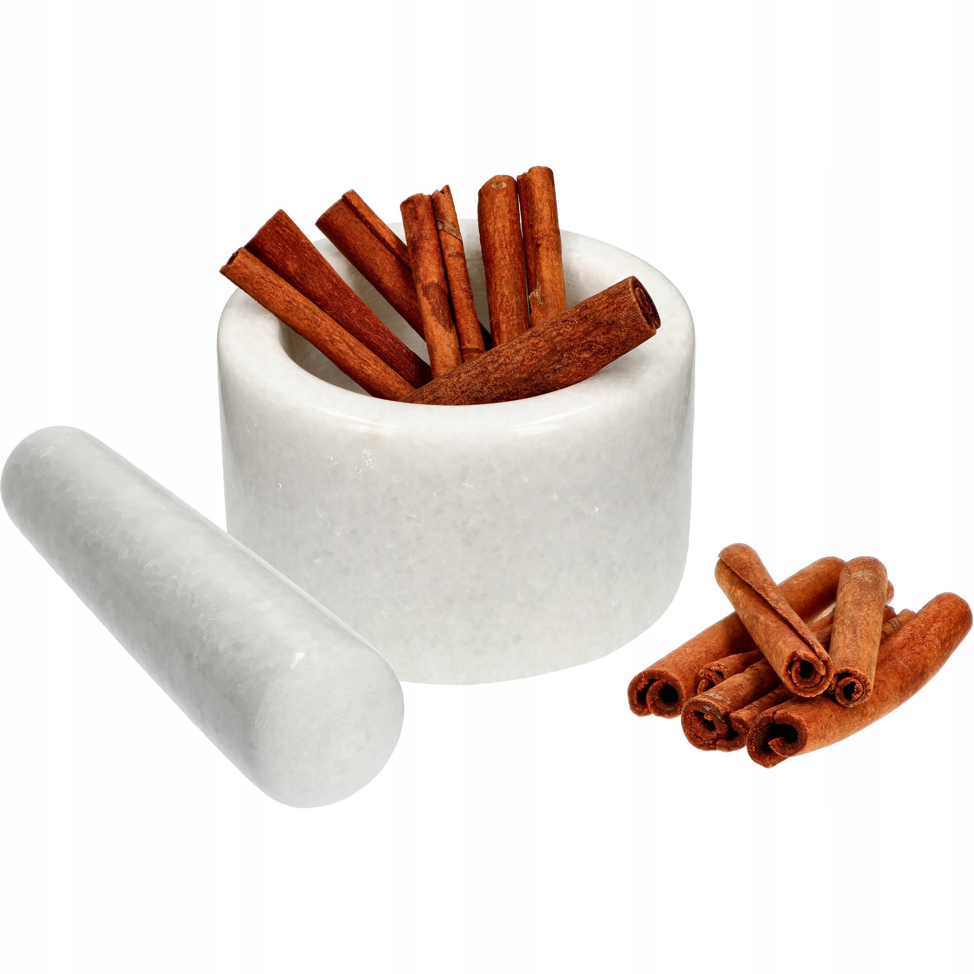 Marble kitchen mortar, white, fi 10 cm with pestle Packaging status original