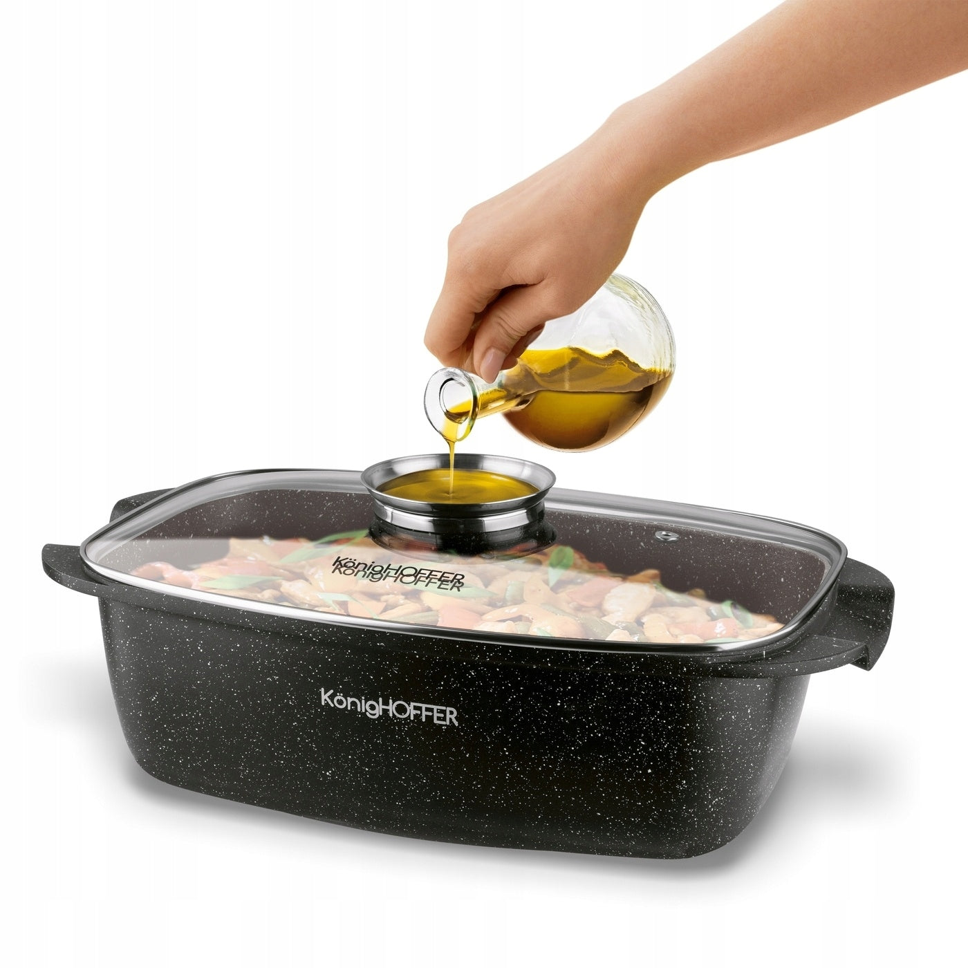 Marbled OVEN PAN LARGE Rectangular Konighoffer Pollo 5,5l