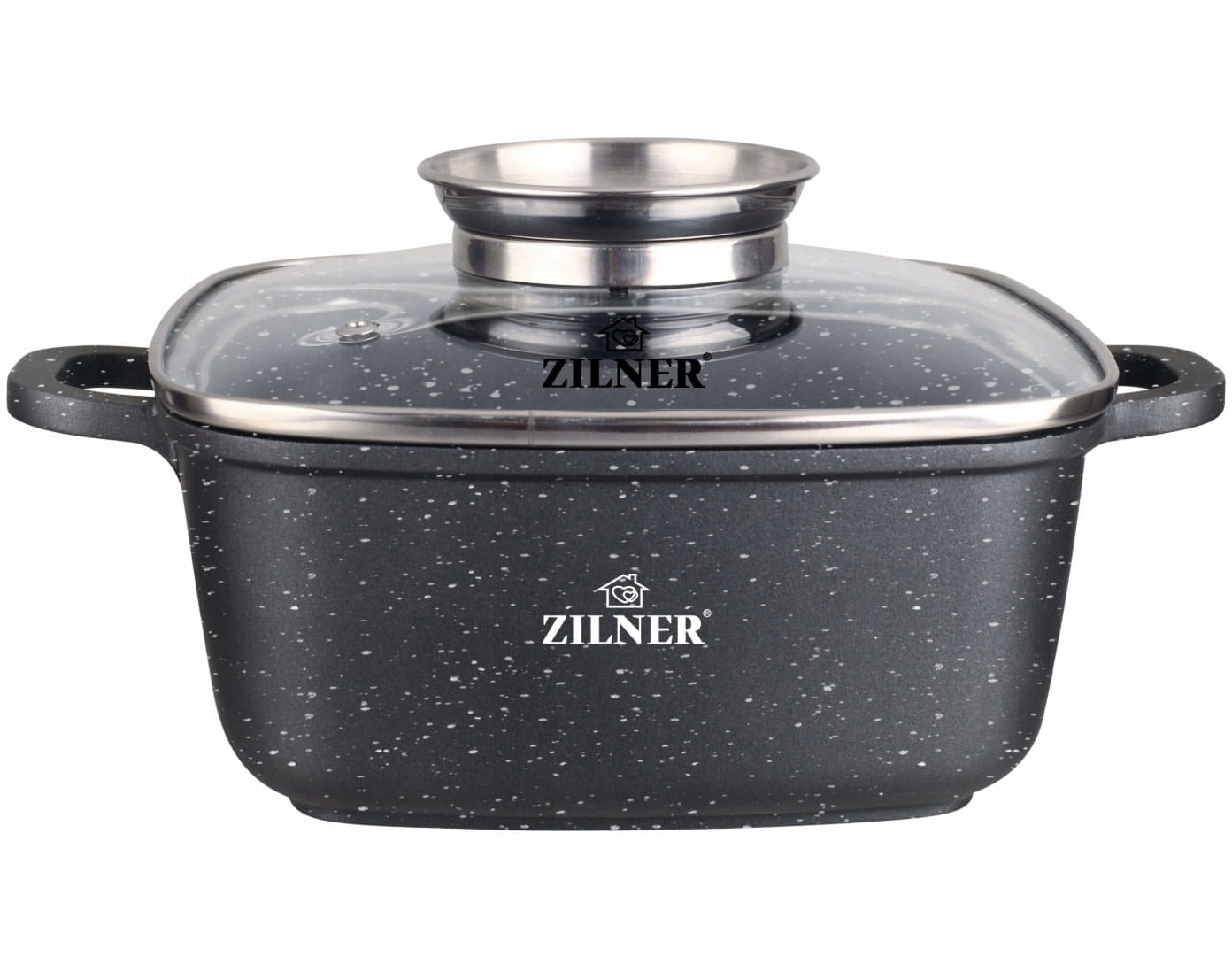 Marbled pot lid pan square 6.5L 28cm induction gas ZILNER
