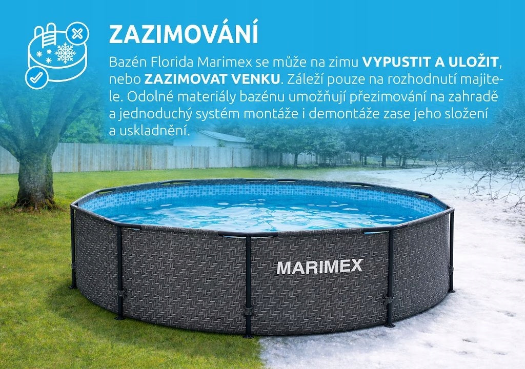Marimex Bazén Florida 3,05x0,76 m bez příslušenství - motiv RATAN Height 76 cm