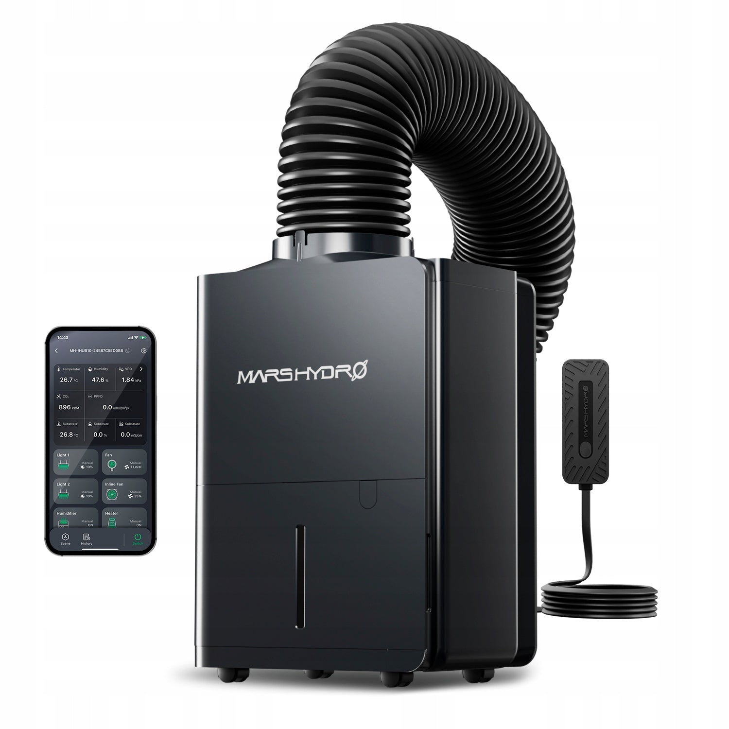 Mars Hydro 12L/Day Dehumidifier for Grow Tent Smart Control via iControl2.0