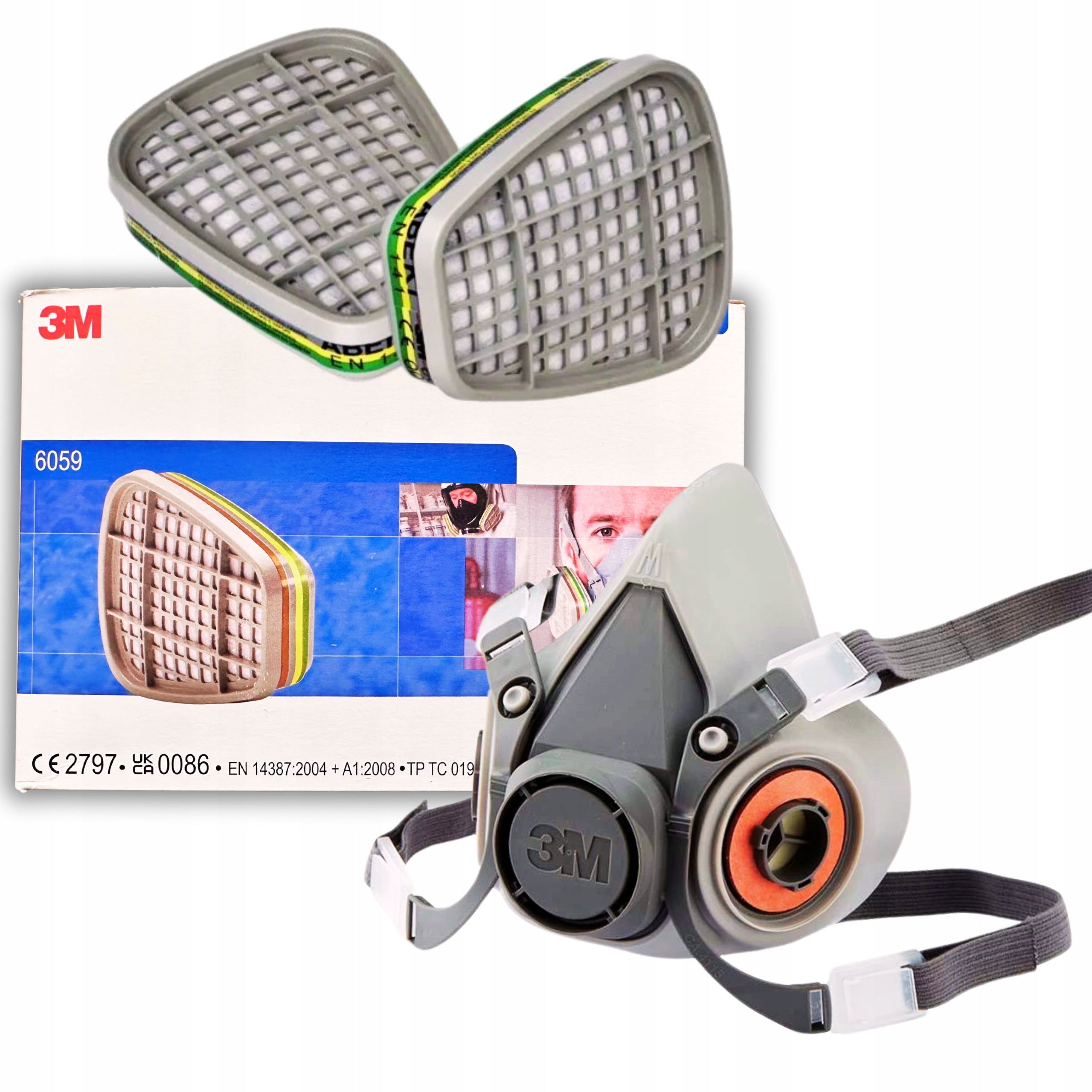 Mask 3M 6300/6200 Half mask + Filters 6059 ABEK 1 - 2pcs – Protective Set