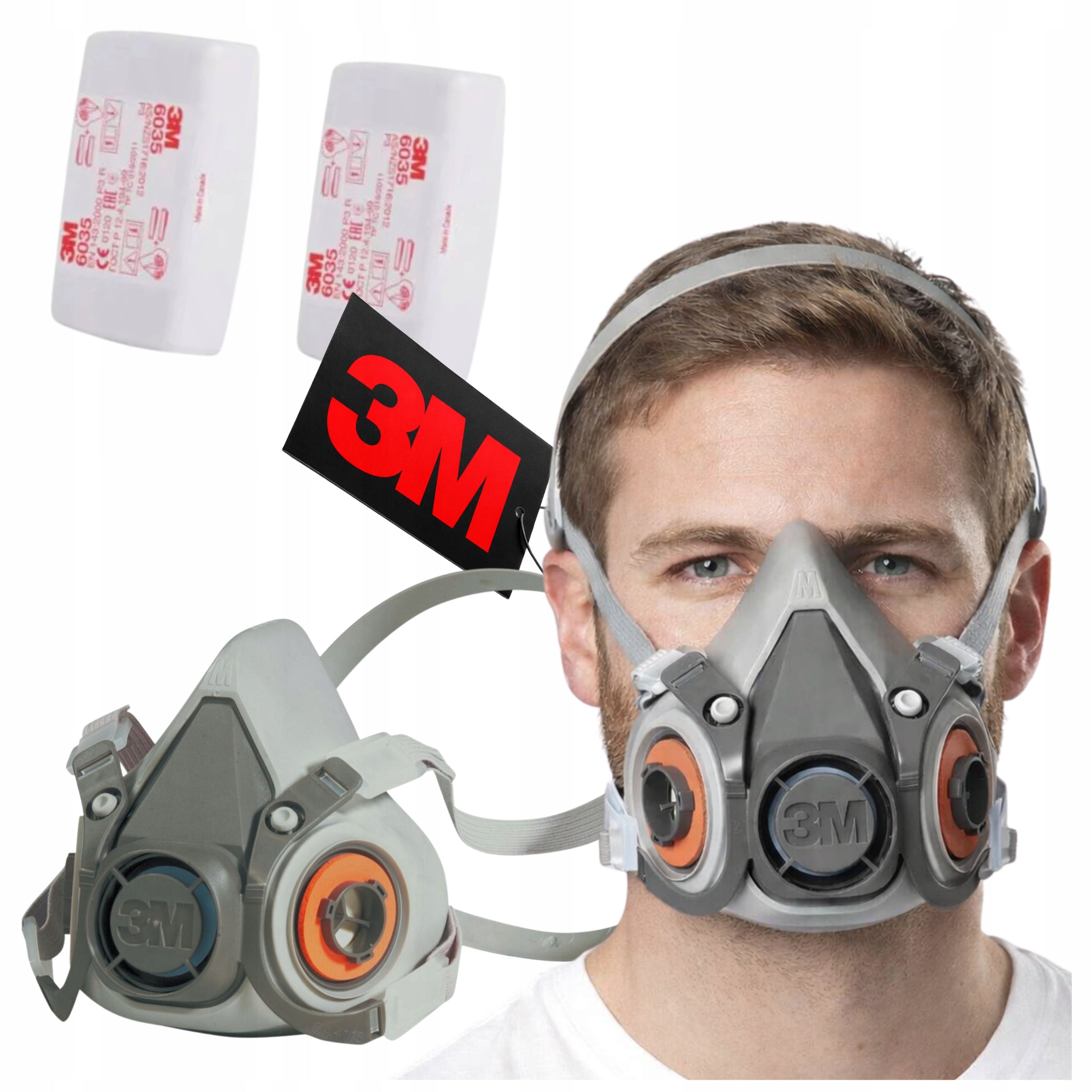 Mask 3M half mask reusable welding complete with filters 6035 6200 M