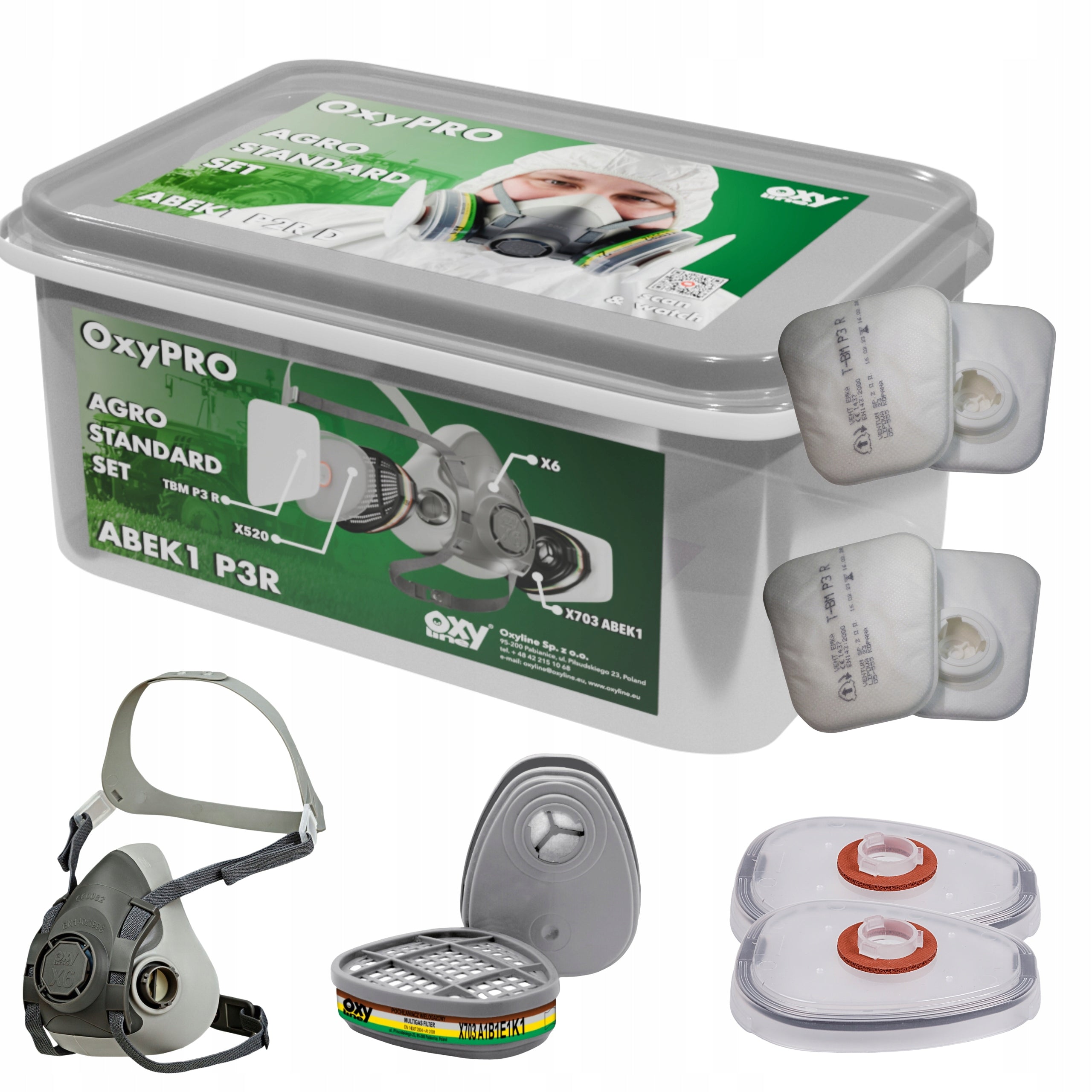 Mask Chemical Half Mask for Sprays OxyPro set for FARMERS BEEKEEPERS EAN (GTIN) 5907377571285