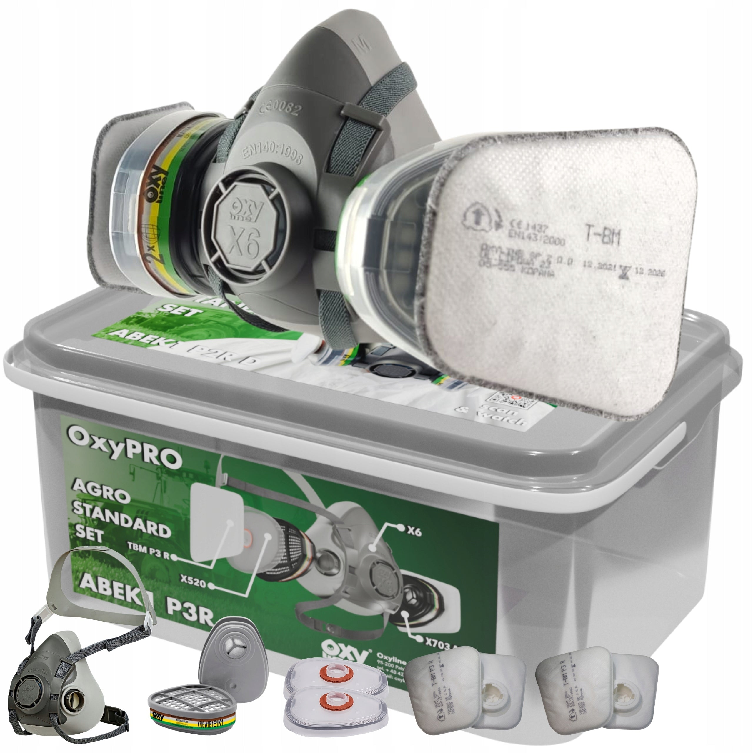 Mask Chemical Half Mask for Sprays OxyPro set for FARMERS BEEKEEPERS