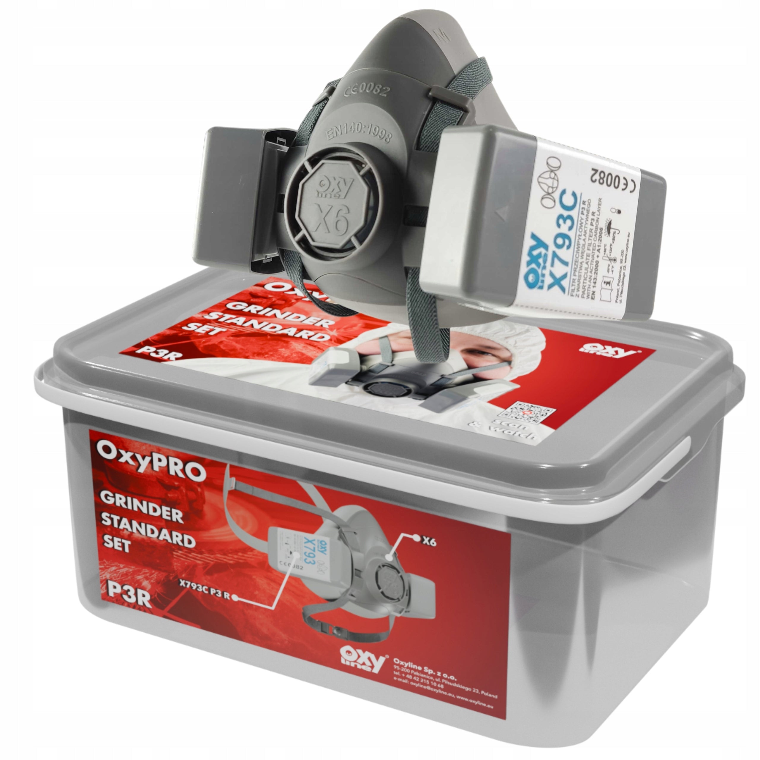 Mask Half Mask Dust Protective Set Oxyline OXYPRO for GRINDERS