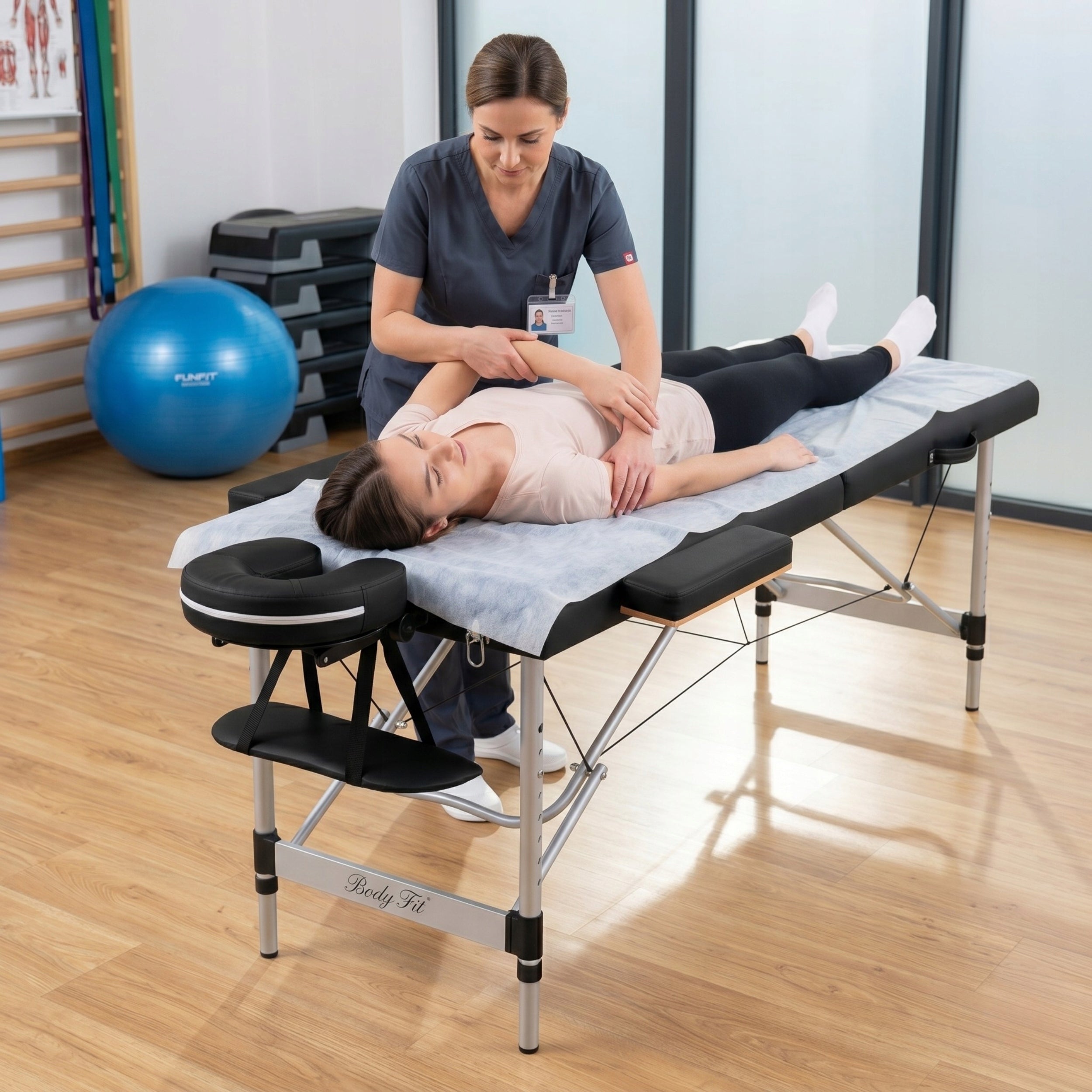 Massage Bed Folding Aluminum Cosmetic 3 Segment +Bag BODYFIT Frame material aluminum