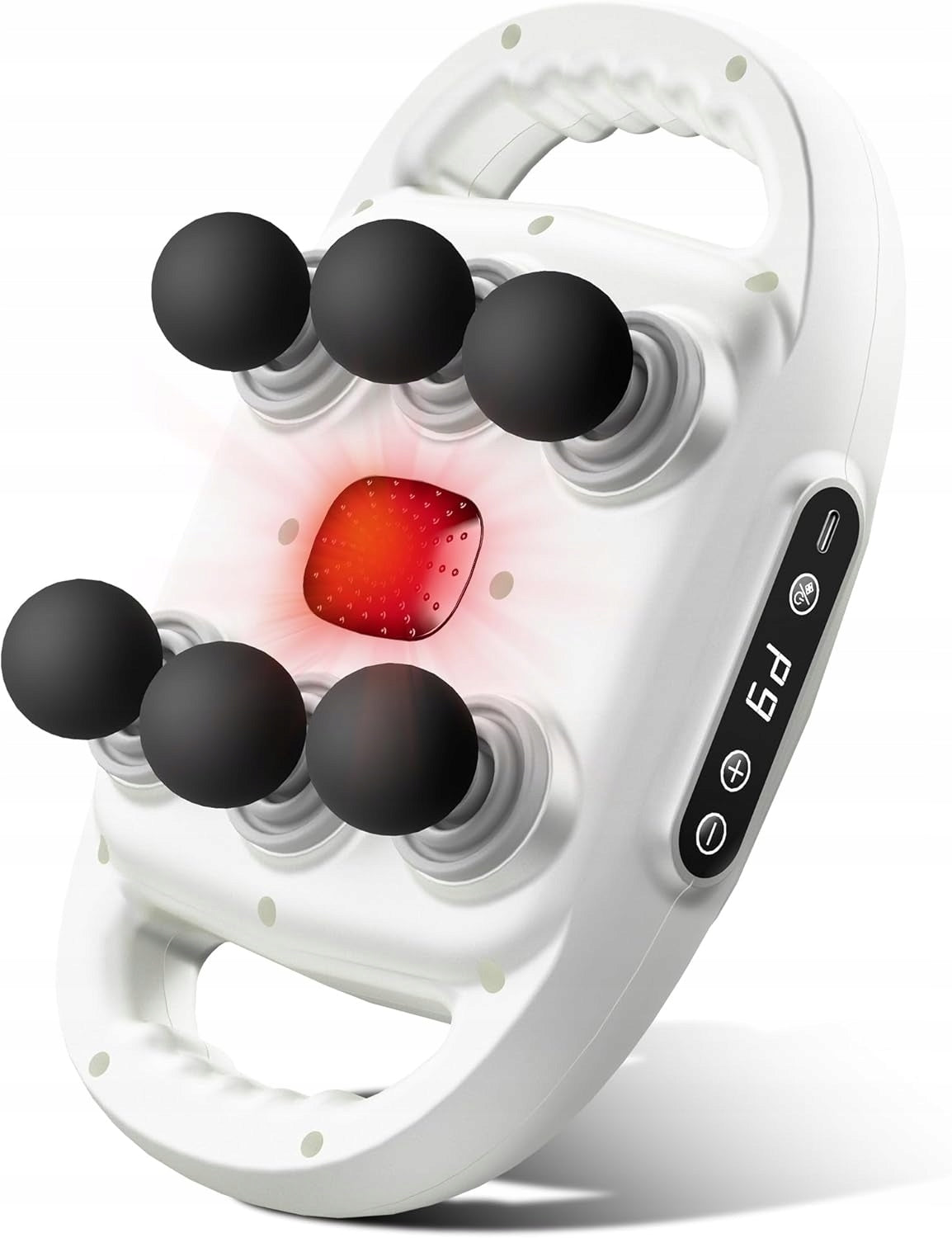 Massage Gun 6 Heads 9 Modes Muscle Massage Portable WHITE QV