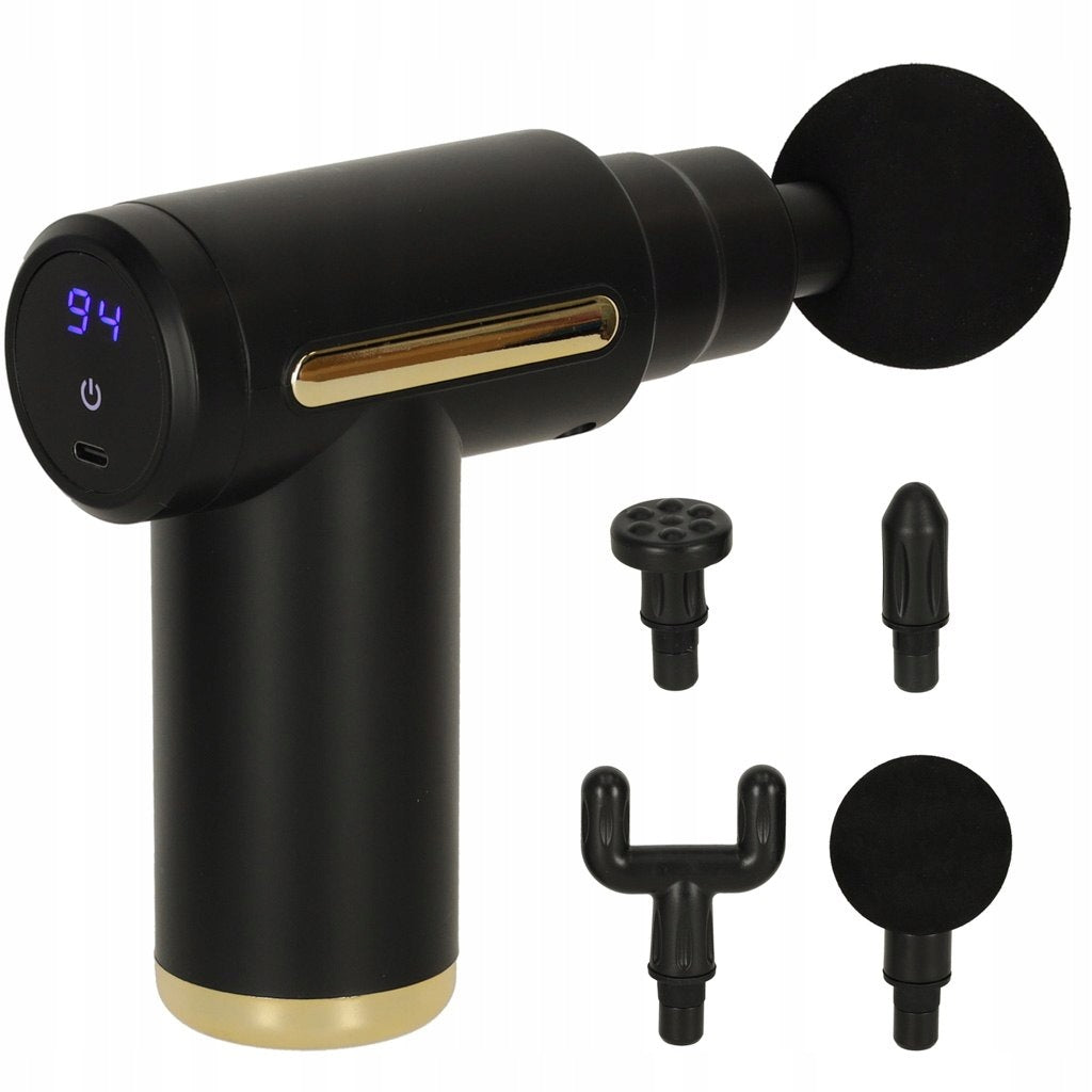 Massage Gun Body Back Massager LED 4in1 Black