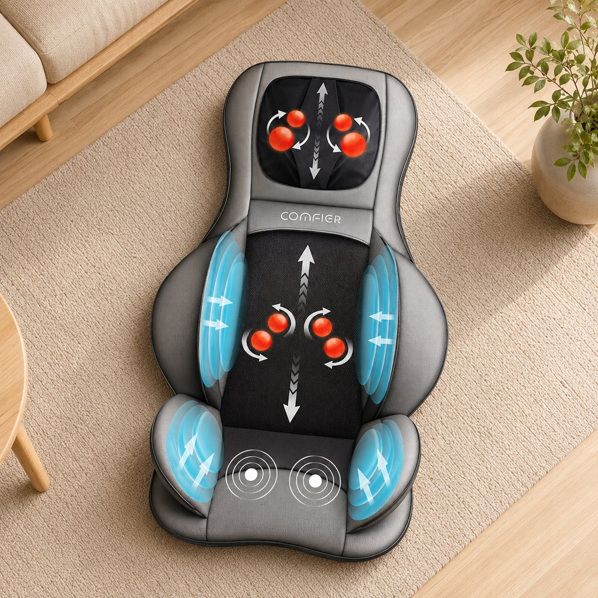 Massage Mat Massager with Heating 2D/3D Comfier CF-2309a Black SHIATSU Medical device no