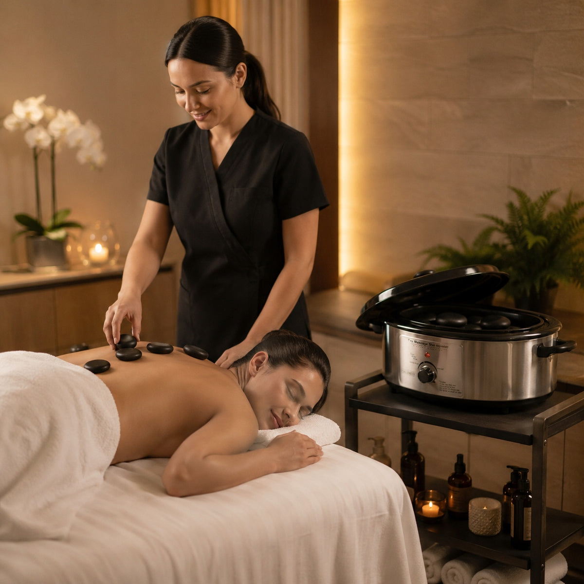 Massage Stone Heater 6l Stainless Steel 750w Temperature Control Kind warmer