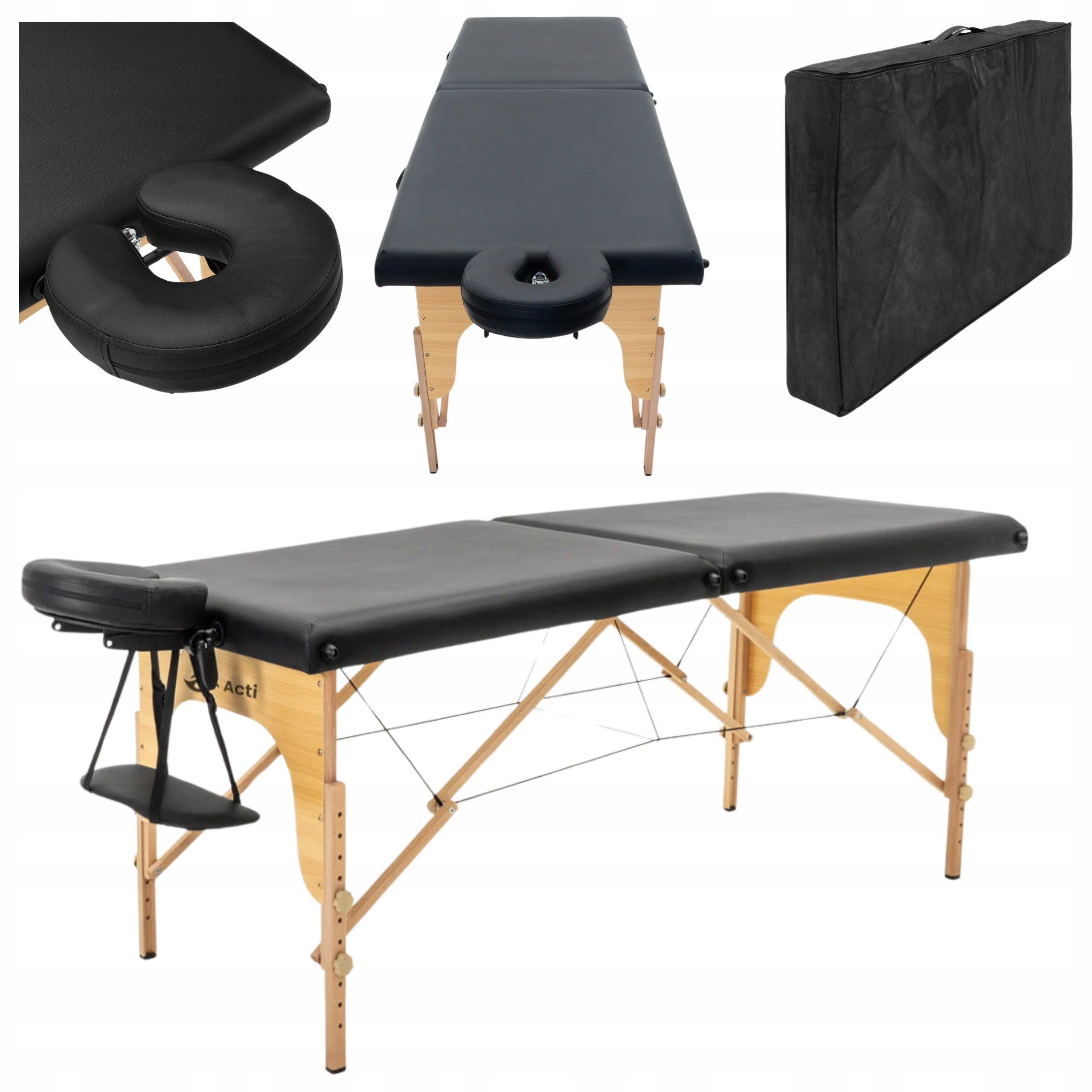 Massage Table Bed Folding Portable Wooden Foam 5cm Cover Lightweight