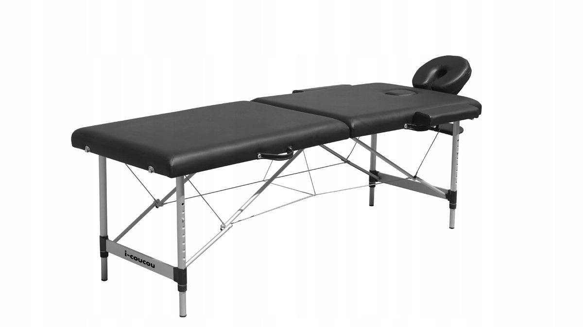 Massage Table Folding Bed Couch Cover 2-Segment Folding Alu Color black