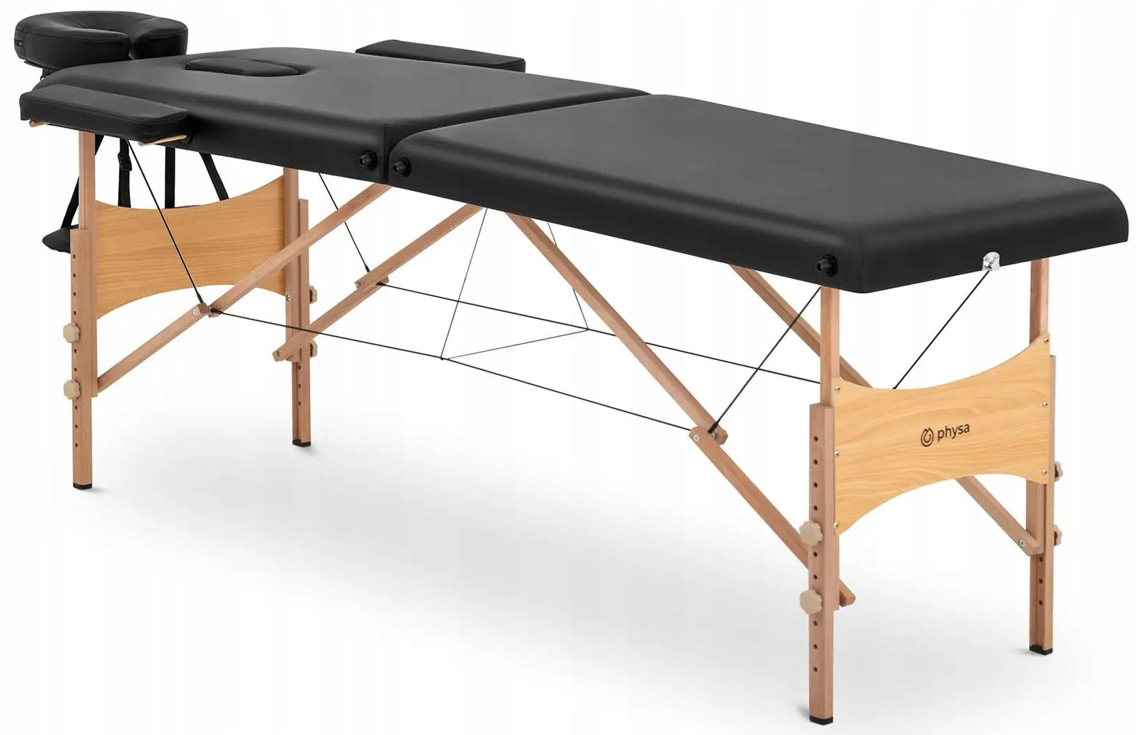 Massage bed folding 2 zones 185x60x62 86cm PHYSA TOULOUSE BLACK