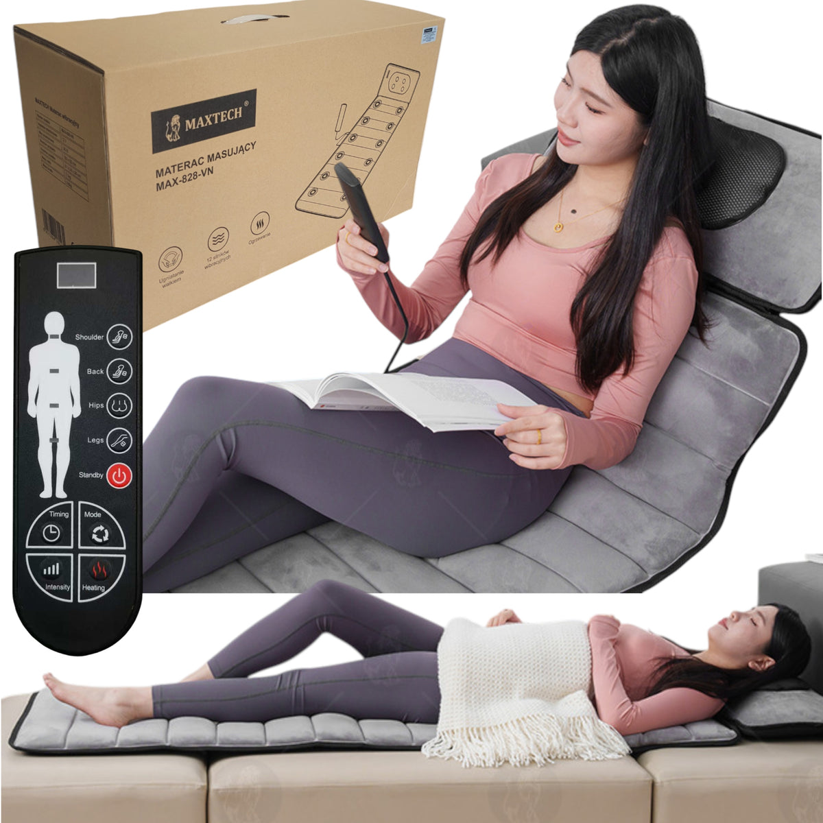 Massage mat Massage mattress for massage SHIATSU Vibration Heating MAXTECH