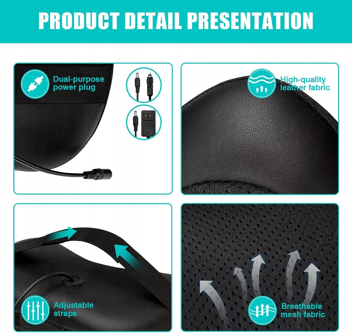 Massage pillow body massager SHIATSU Color black