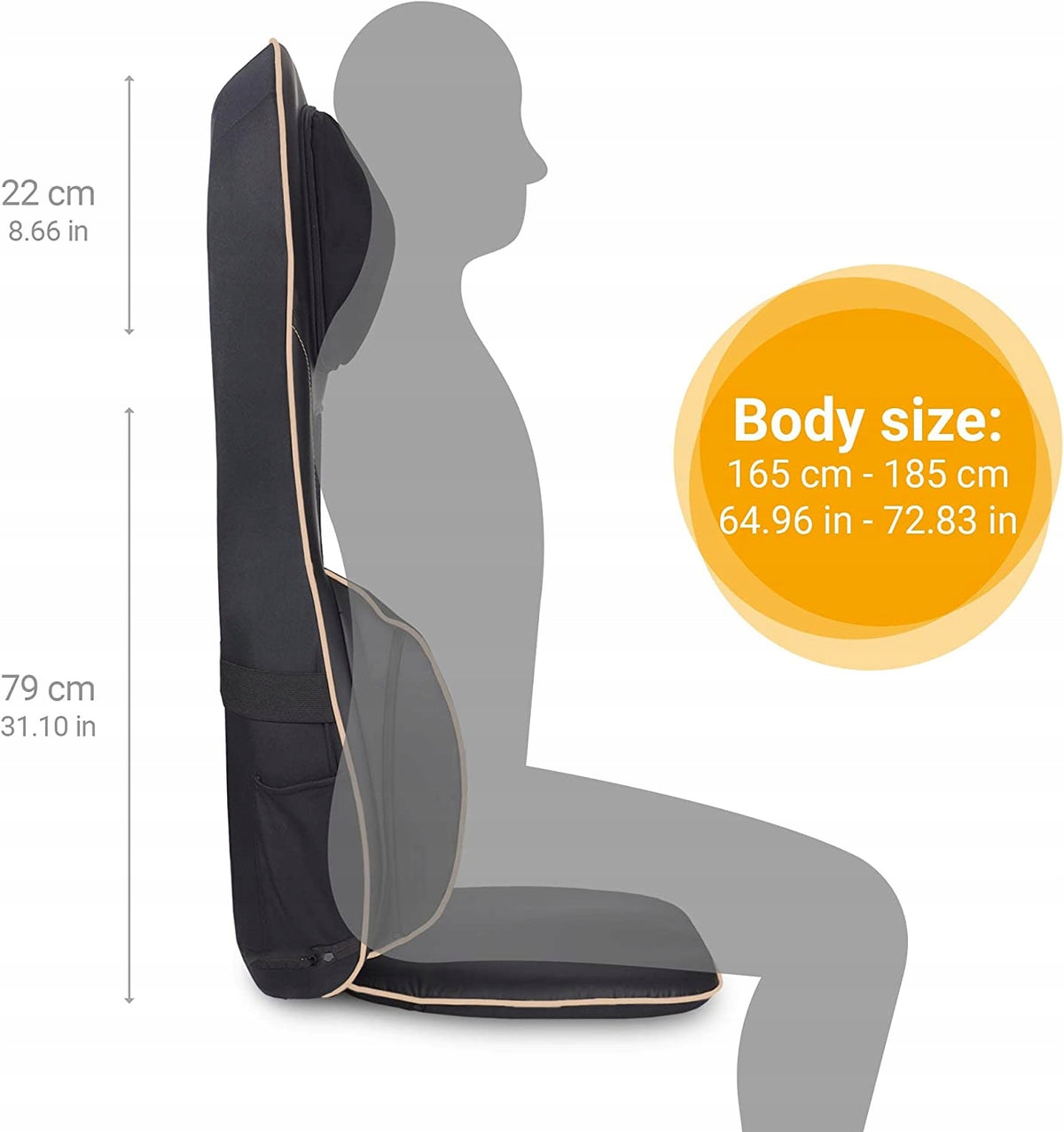 Massager Mat Seat Massage Heating Acupuncture Color black