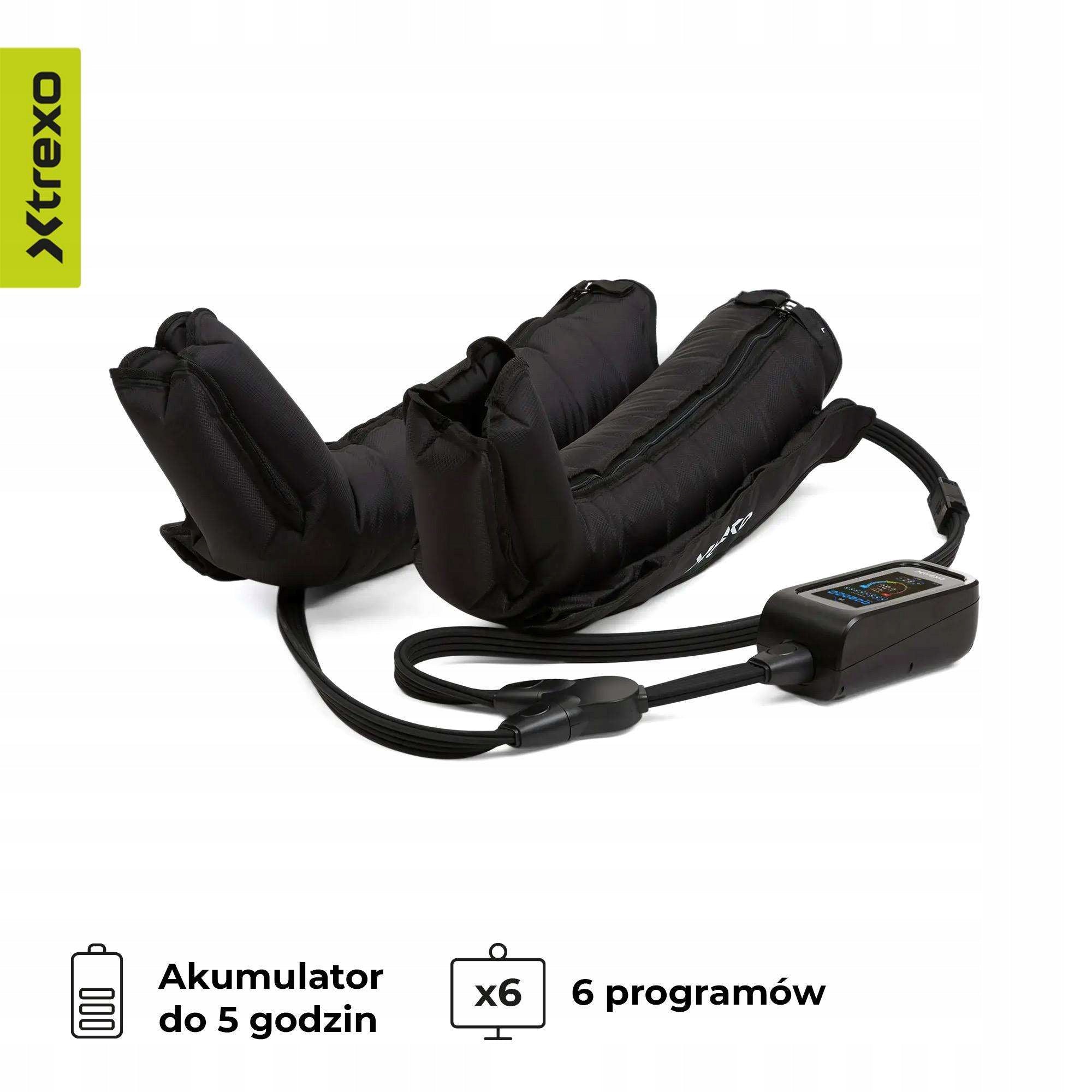 Massager XTREXO legs for compression massage AIRPRESSO 8 PRECISE PRESSURE Manufacturer code XTO-B5C025-BK