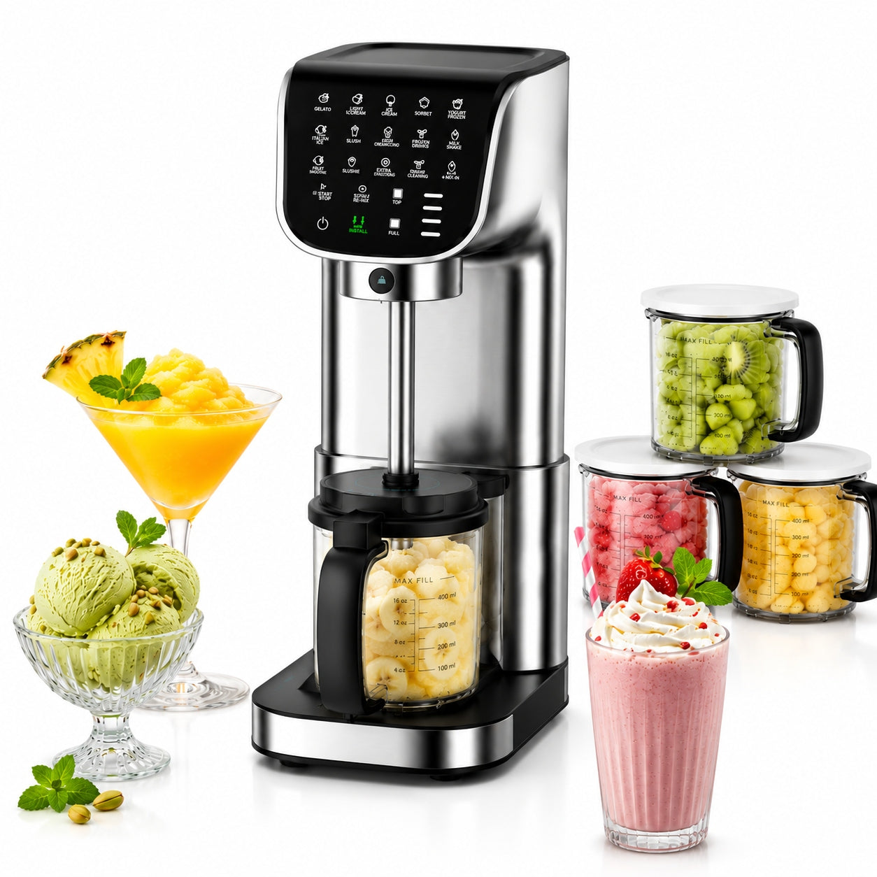 Maszyna do lodów IcyTreat IC-1010 12w1 gelato sorbet 500W 3x Tritan
