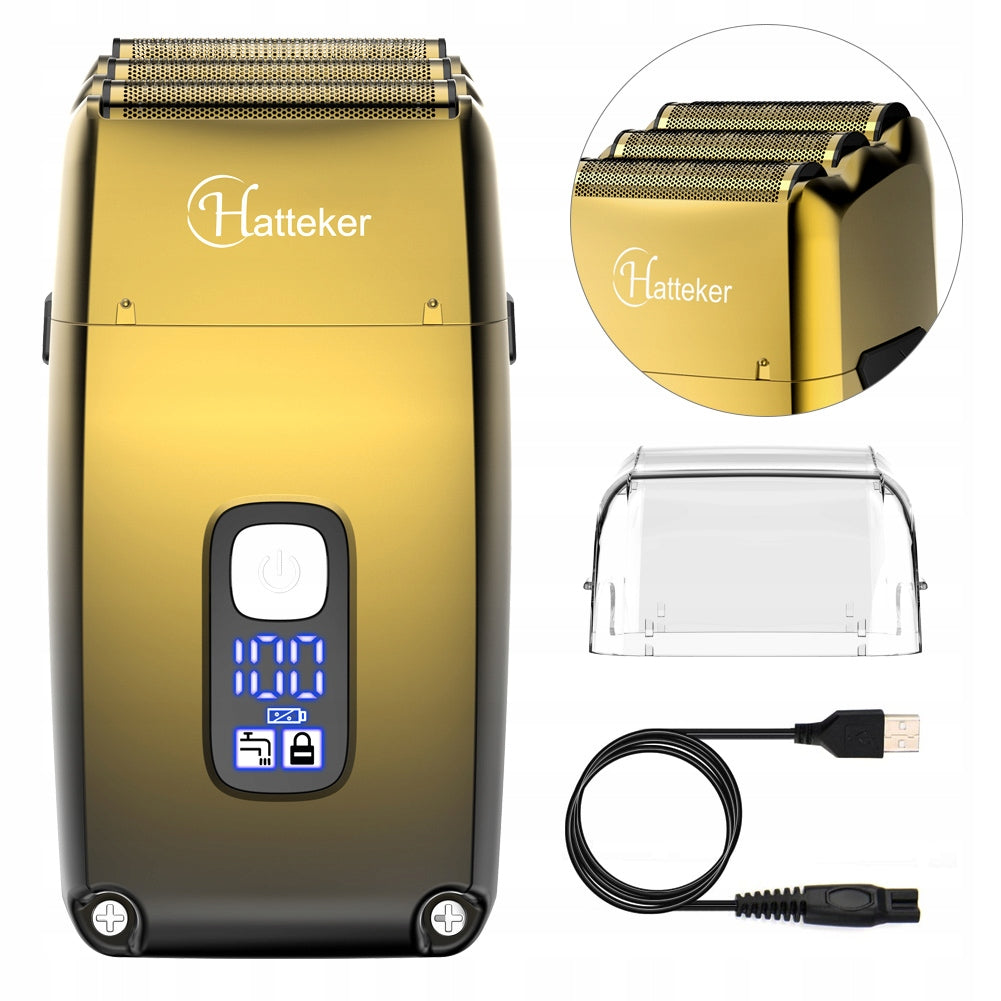 Maszynka do golenia HATTEKER RSCX-767 golarka foliowa Trójłopatkowy złoty