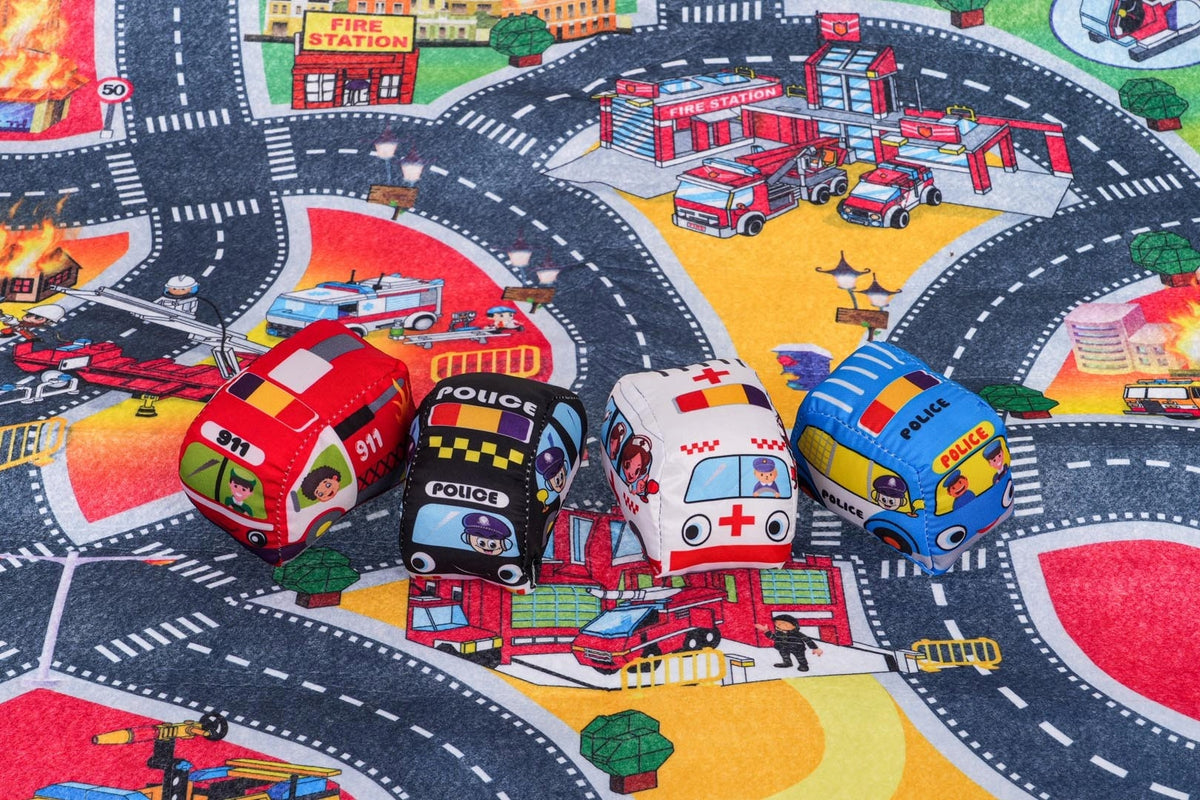 Mat City Fire Brigade Set of Soft Cars Ramiz Kid's age 3＋ years