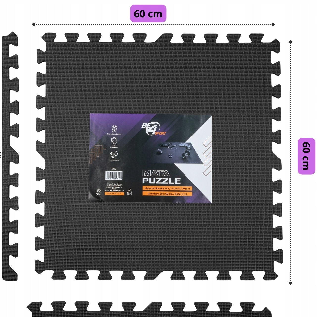 Mat Puzzle XXL Under Exercise Equipment Protective Gym 6 pcs. 2.16m2 Manufacturer code 5169