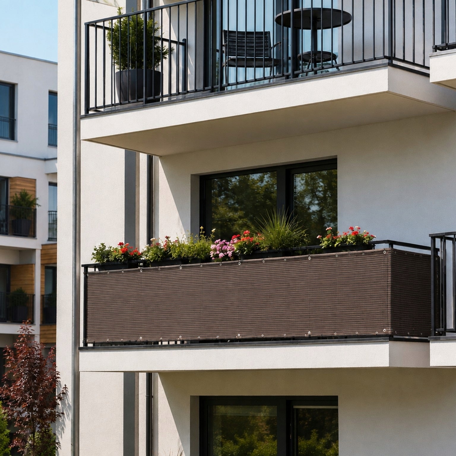Mat balcony cover for terrace fence shading net brown 0,9×5 m Length 500 cm