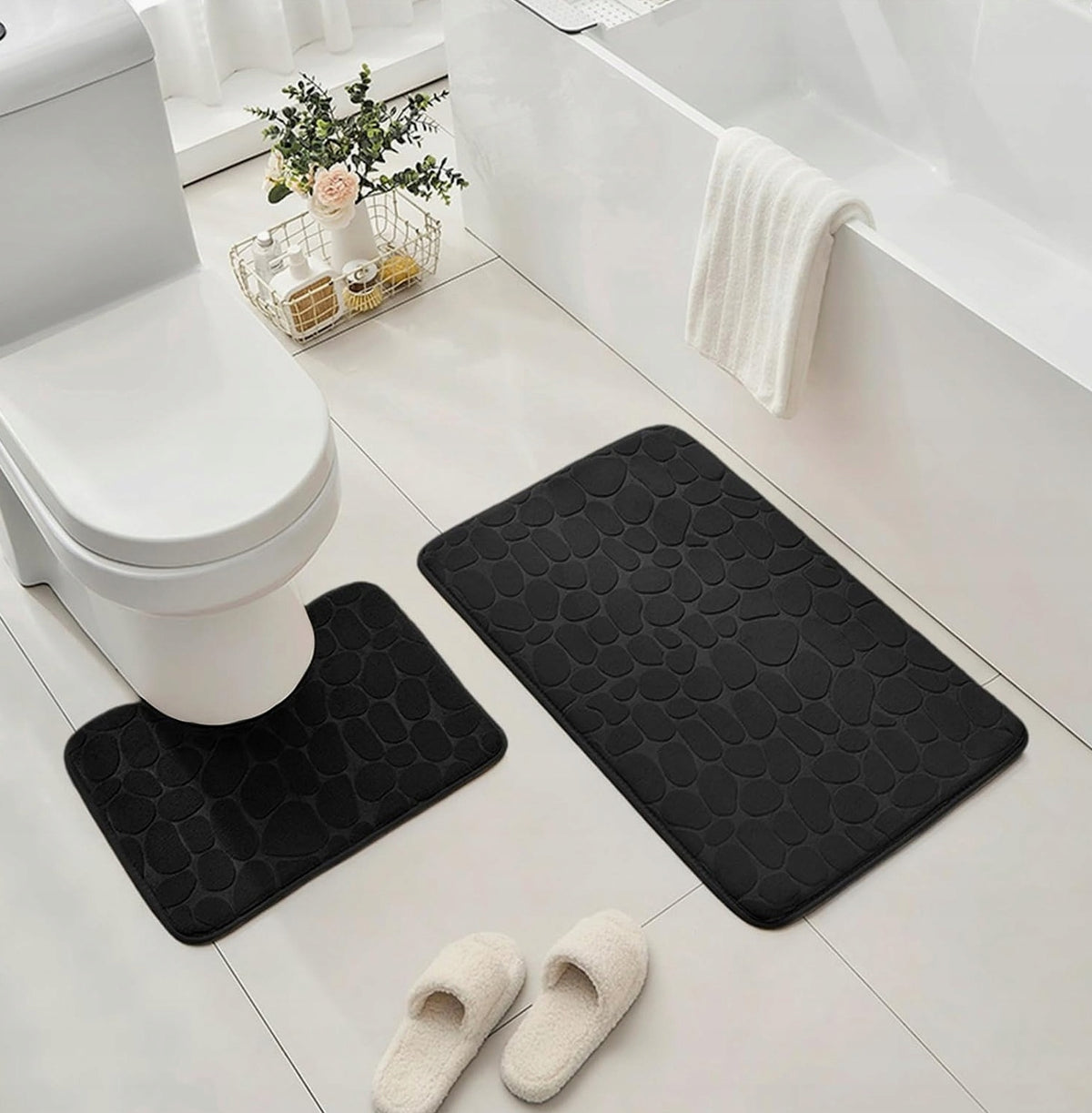 Mat set of bathroom two-piece anti-slip memory foam chlonny