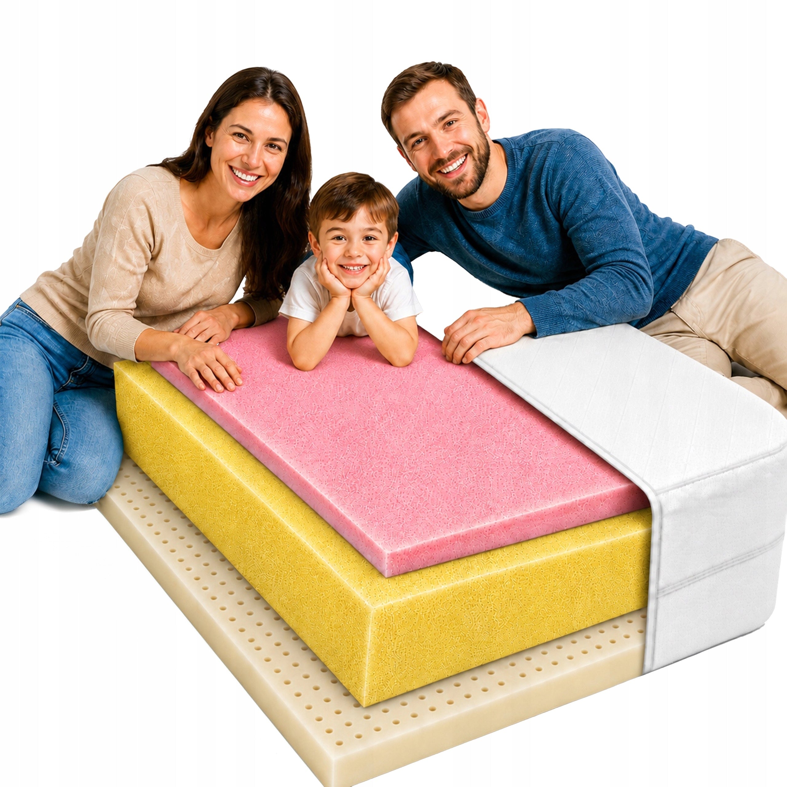 Mattress 100x200 foam with latex children 12cm HR breathable solid