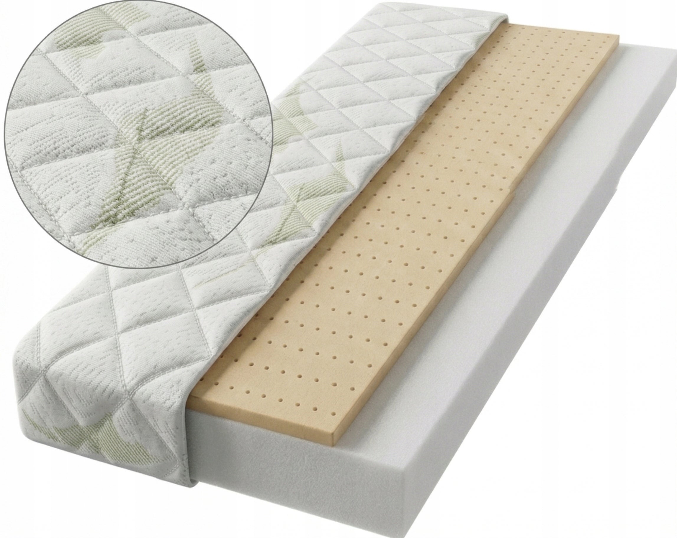 Mattress 120x60 Latex Foam Aloe Vera for Cot Anti-Allergic