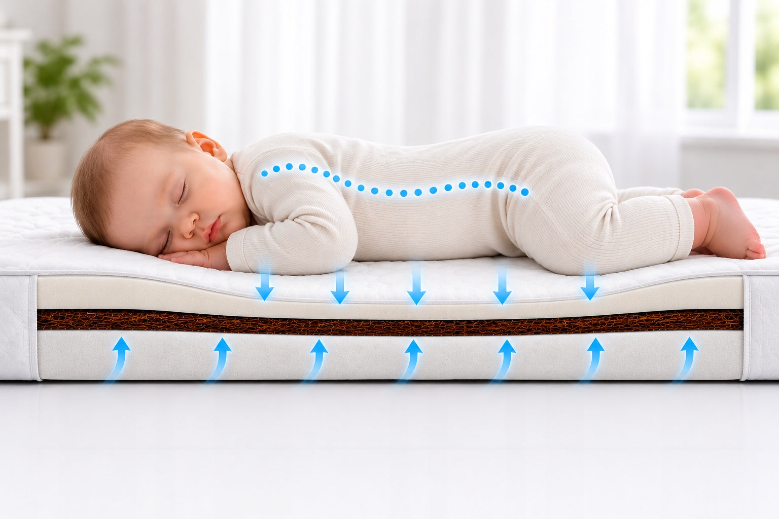 Mattress 120x60x 8 Children's Coconut Foam Double Sided OEKO-TEX Anti-allergic Manufacturer code KP 120/60/8  PIK BIAŁY