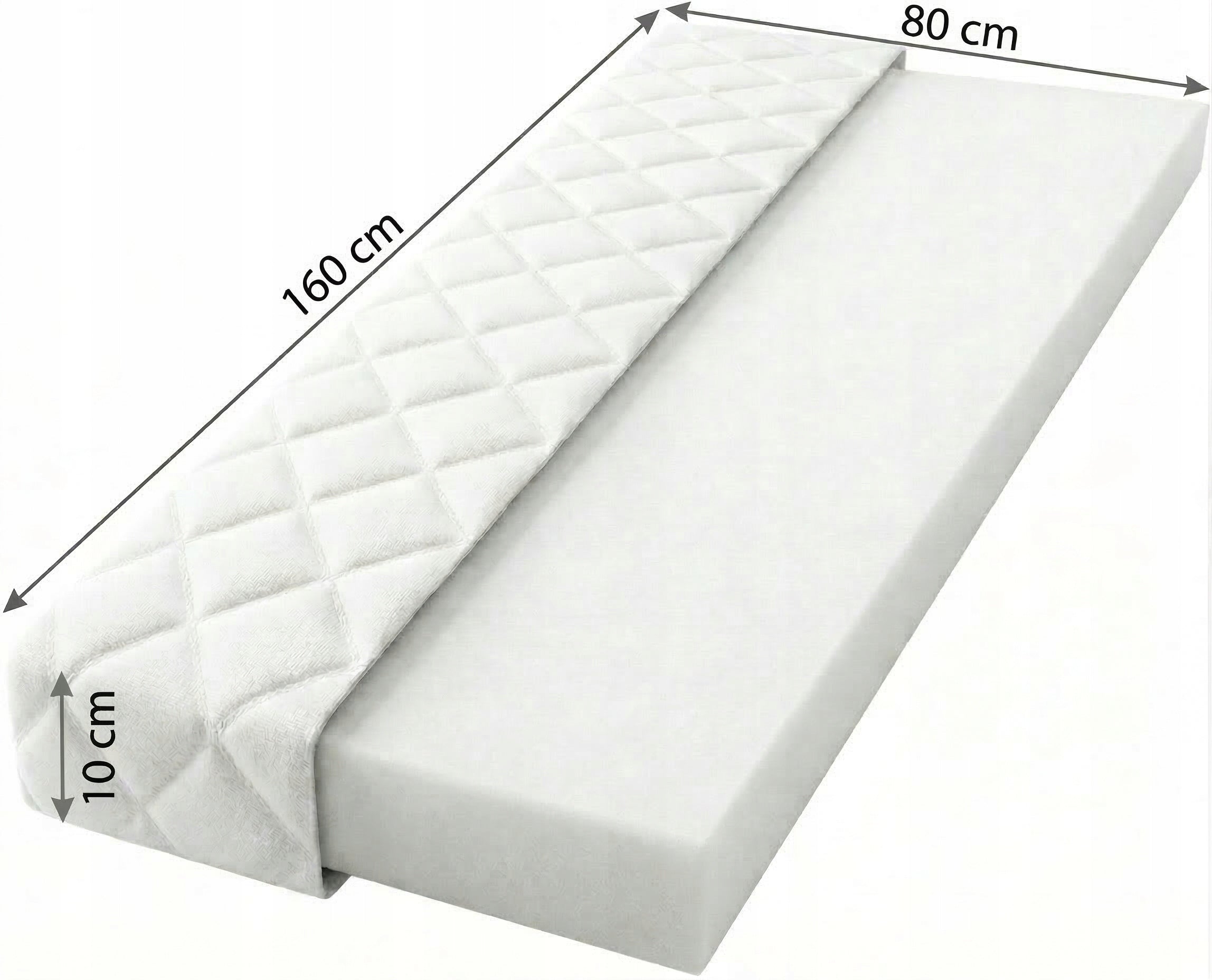 Mattress 160x80 cm Foam for cot Children H3 Full Oeko-Tex Certificate Packaging status original