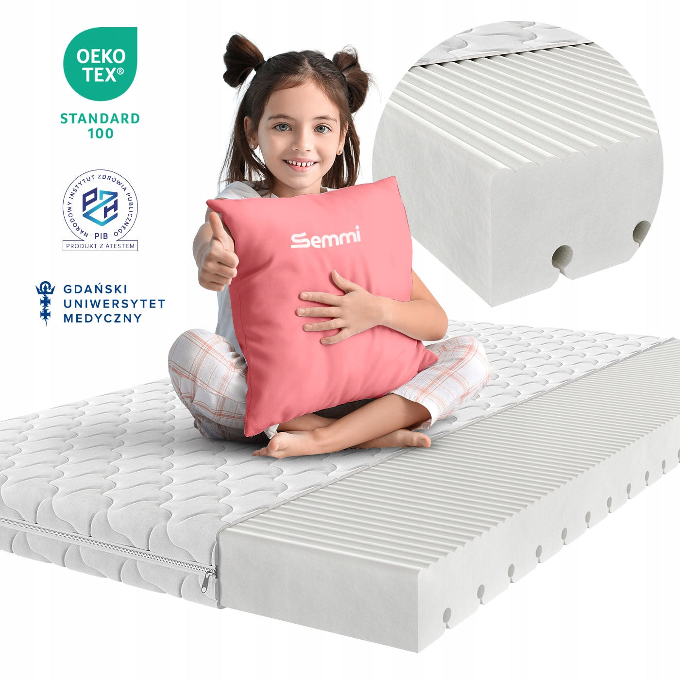 Mattress 180x75 Baby FOAM PREMIUM 12cm H3 Baby Packaging status original