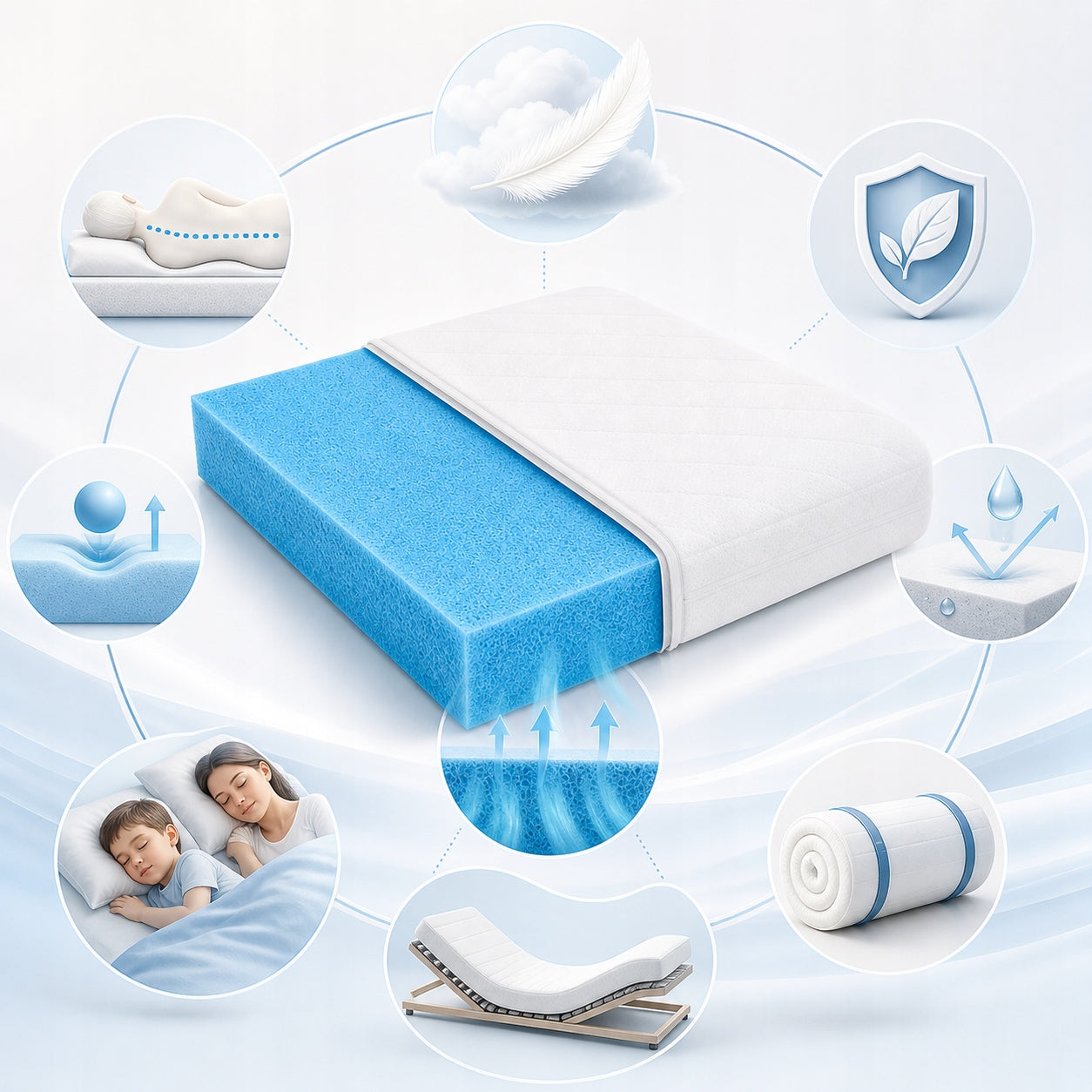 Mattress 90x160 foam soft H1 anti-allergic Polish 16 cm for a child Packaging status original