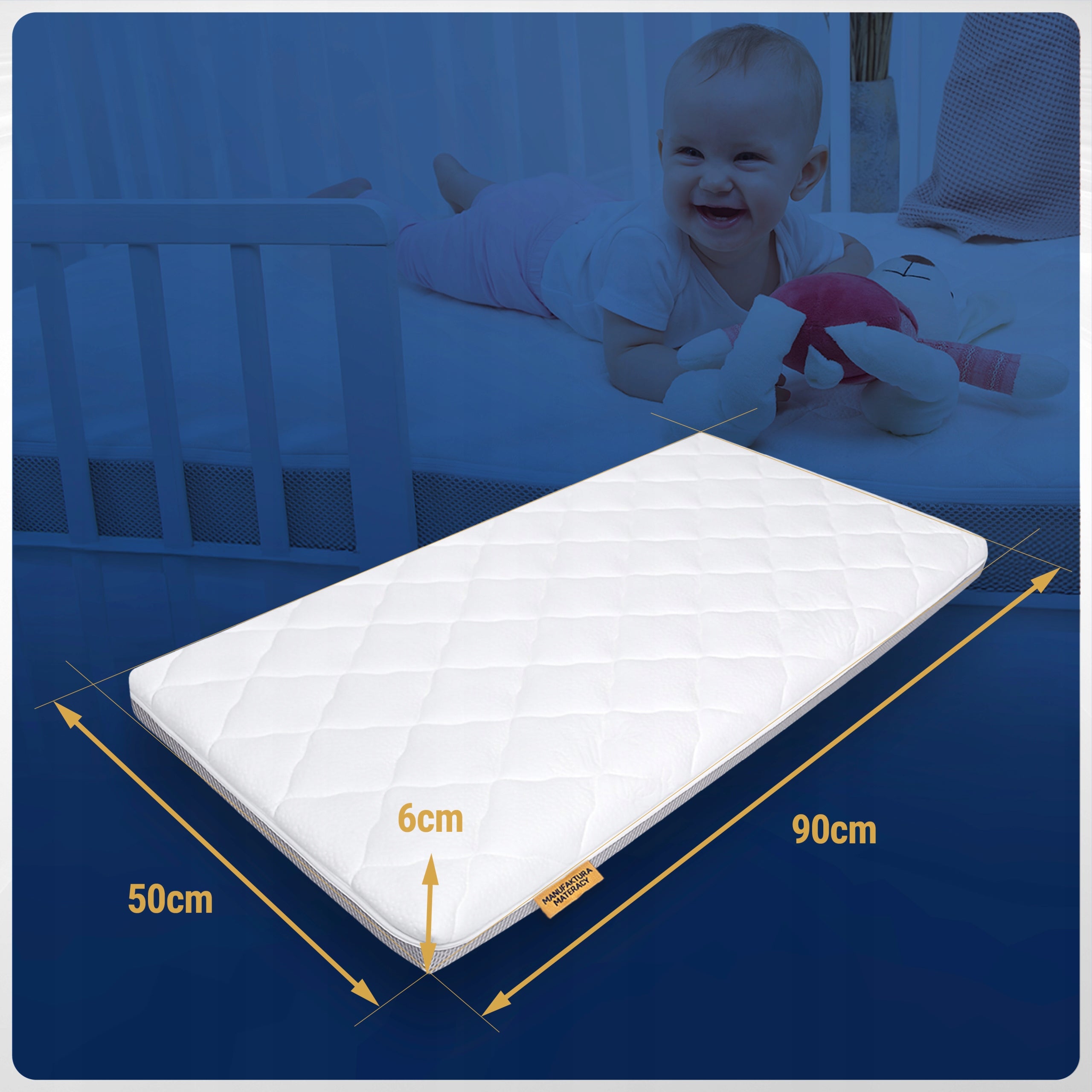 Mattress 90x50 for Cot FOAM HARD Mattress 50x90 for Cradle 90x50 4W1 Packaging status original