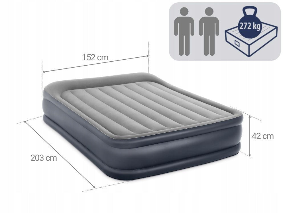 Mattress Inflatable Double Bed INTEX with Pump 230V Velour MODEL 2026 Brand Intex