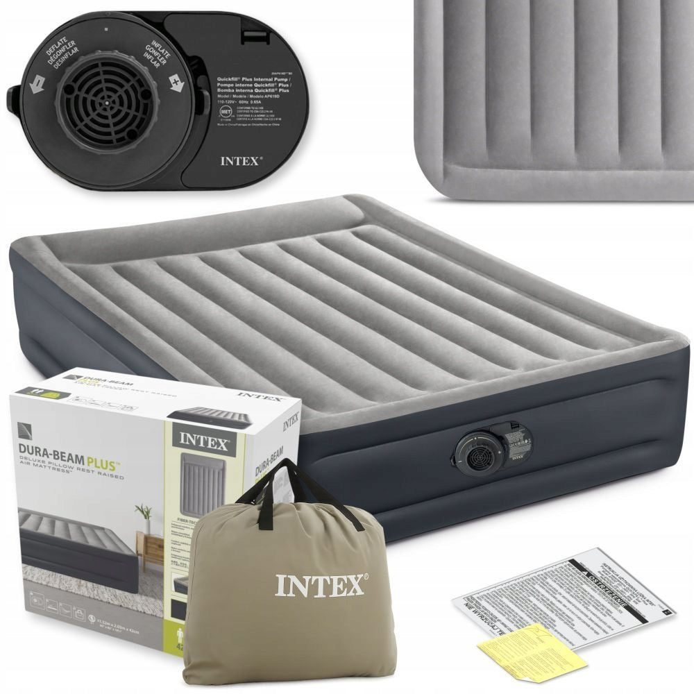 Mattress Inflatable Double Bed INTEX with Pump 230V Velour MODEL 2026