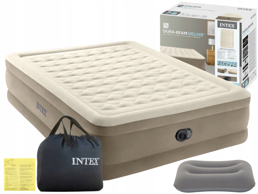 Mattress Inflatable Double Sleeping Bed with Pump 230V Intex + Pillow