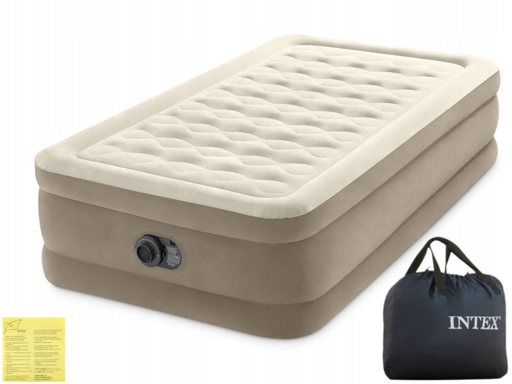 Mattress Inflatable Single Bed INTEX with Pump 230V Velour MODEL 2026 Packaging status original