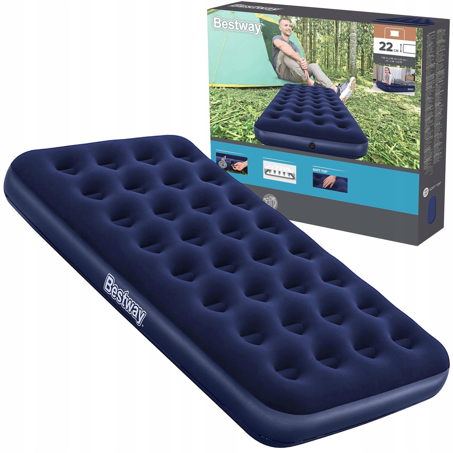 Mattress Inflatable Single Tourist Sleeping Bed Bestway 67001