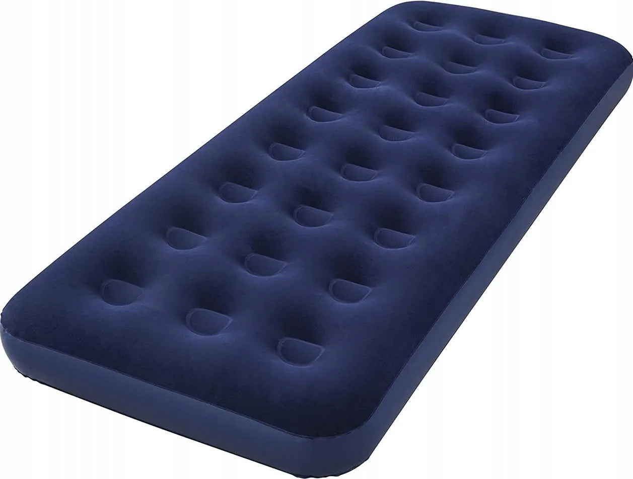 Mattress Inflatable Single Velour Tourist 185x79x22 cm 227 kg