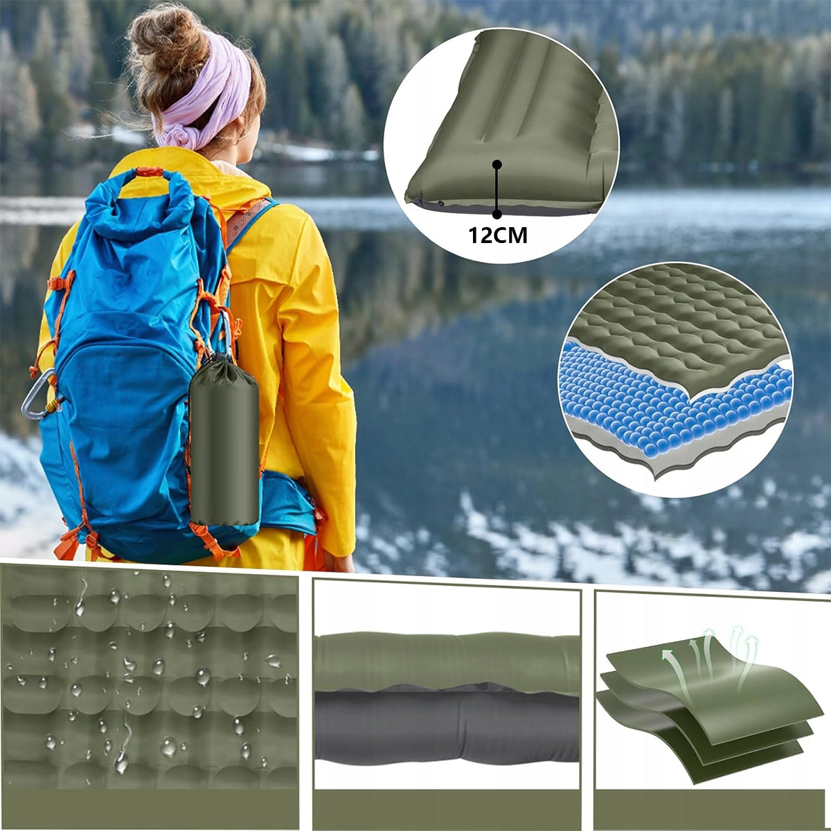 Mattress Inflatable Tourist Mat With Pillow Lightweight Camping Under Tent Packaging status original