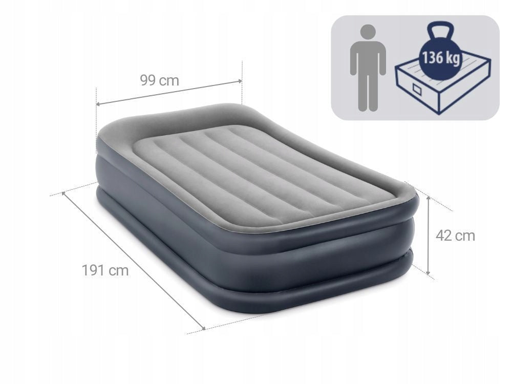 Mattress Inflatable Velour Bed with Pump 230V Intex 64132ND MODEL 2026 Packaging status original