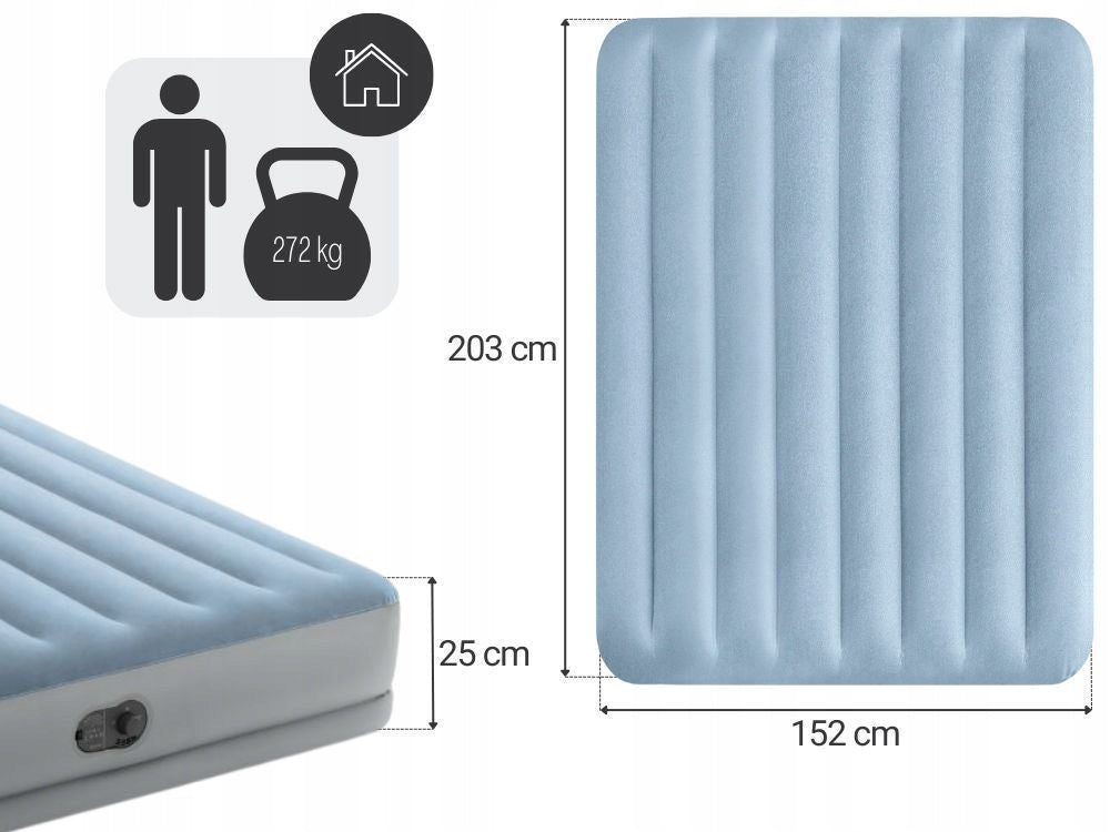 Mattress Inflatable Velour Double Bed 203x152x36 Intex 64159 New2026 Packaging status original